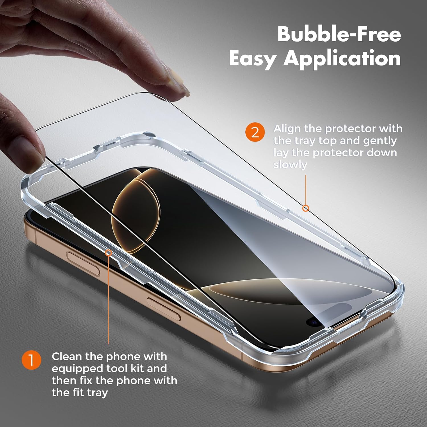 UNBREAKcable Screen Protector for iPhone 16 Pro, Pack of 3, HD Tempered Glass Screen Protector [Full Coverage] [Easy Installation][Free Bubbles][Only for Apple iPhone 16 Pro] · v2