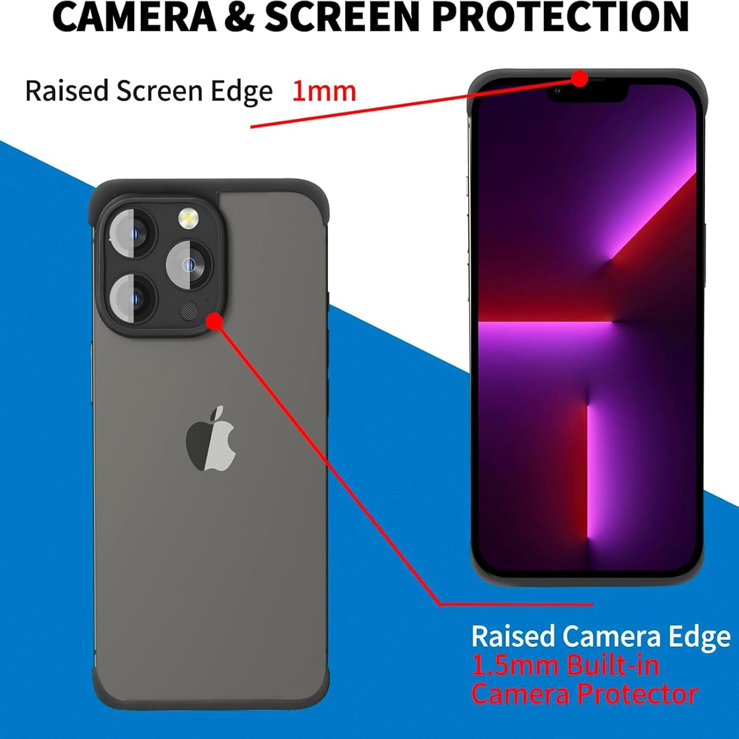 for iPhone 16 Pro Max Case with Camera Lens Protector, No Back Bumper Frameless Design Slim Thin Lightweight Silicone Bumper Cover Compatible with MagSafe Wireless Charging (Gold) · v2