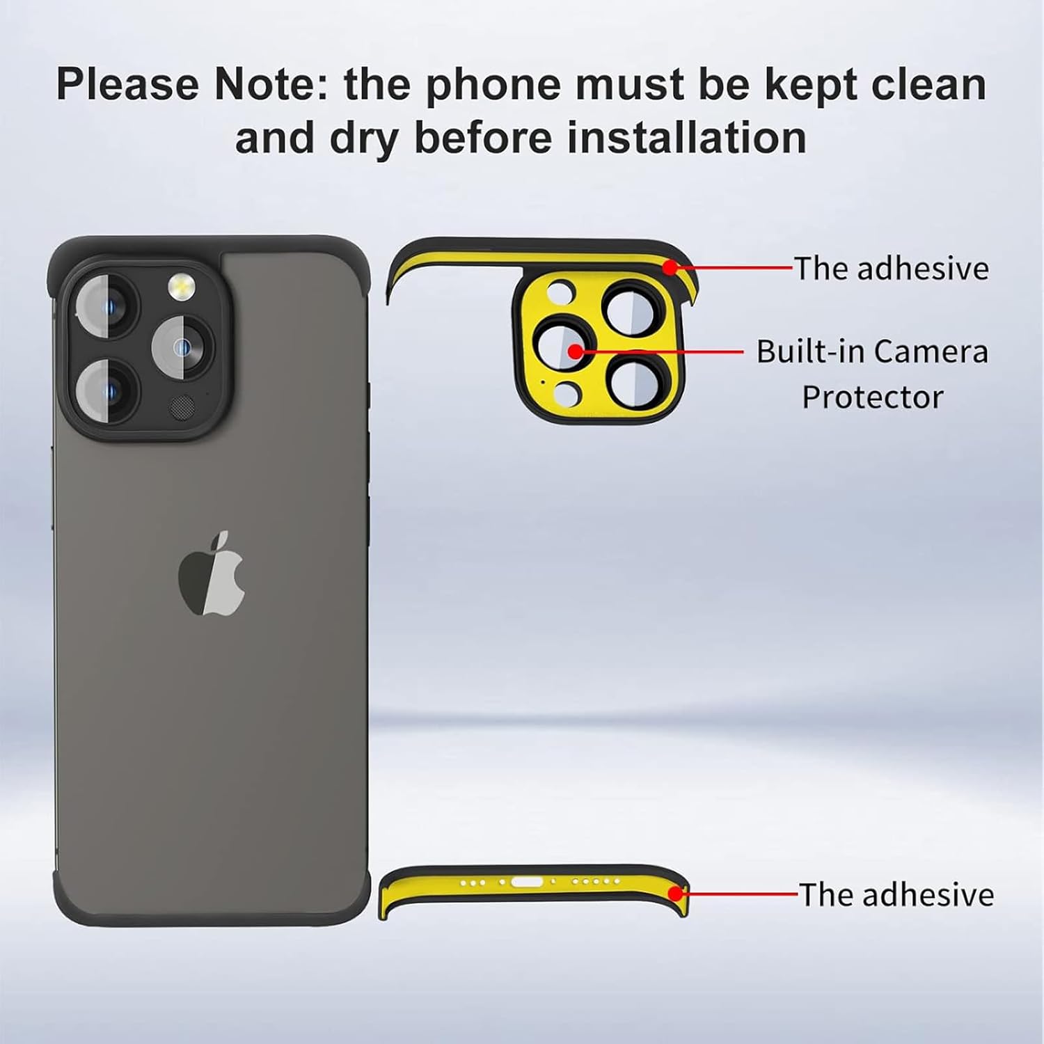 for iPhone 16 Pro Max Case with Camera Lens Protector, No Back Bumper Frameless Design Slim Thin Lightweight Silicone Bumper Cover Compatible with MagSafe Wireless Charging (Gold) · v2