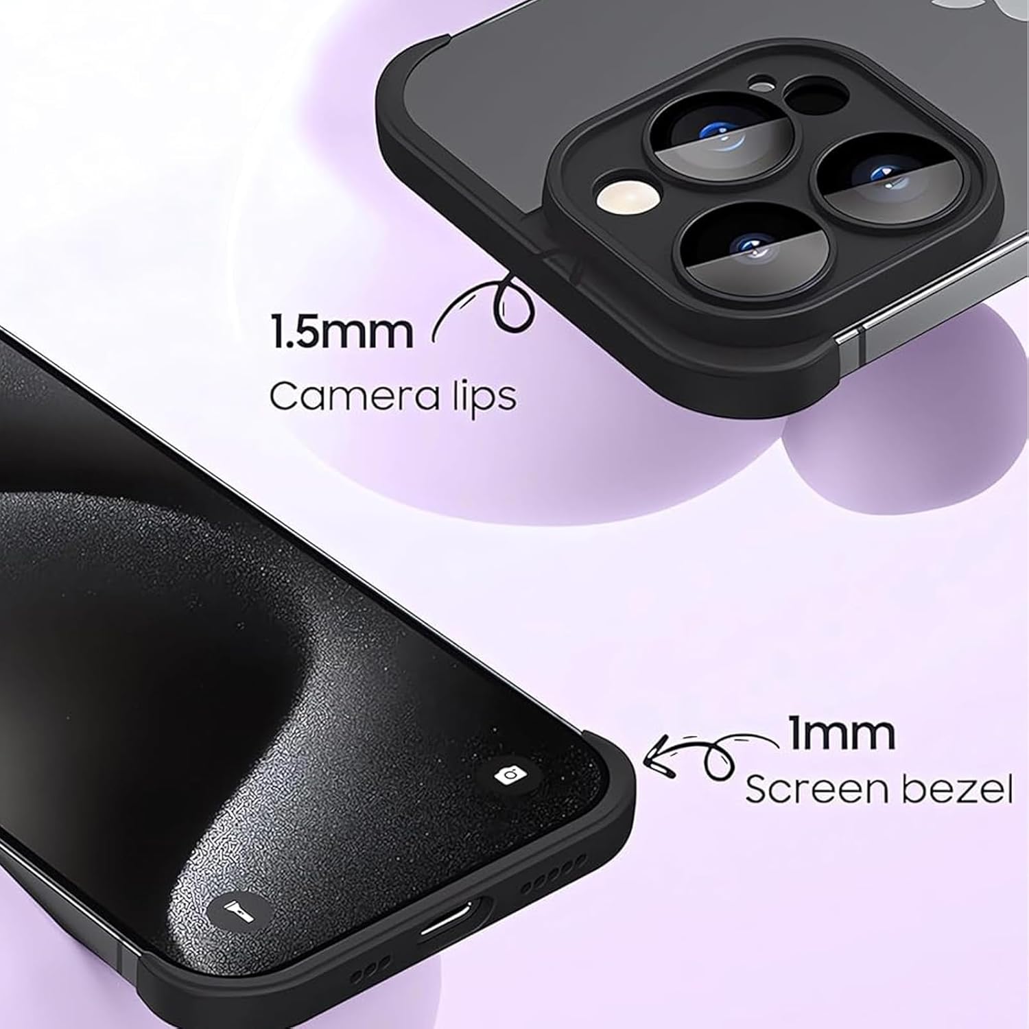 for iPhone 16 Pro Max Case with Camera Lens Protector, No Back Bumper Frameless Design Slim Thin Lightweight Silicone Bumper Cover Compatible with MagSafe Wireless Charging (Gold) · v2