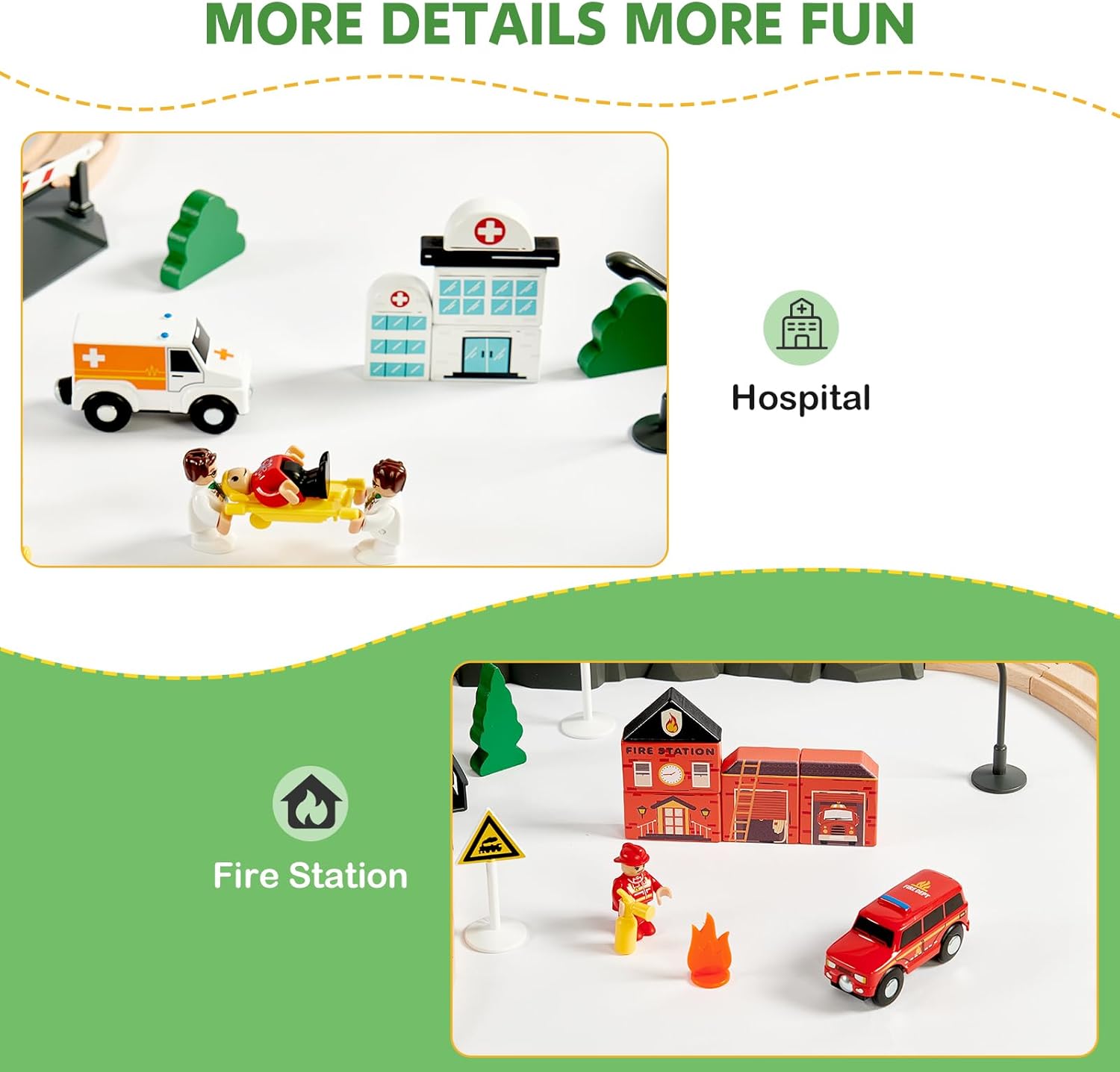 153pcs Wooden Train Set, Toy Train for Boys  Girls, 6 Themed Scenarios Wooden Train Track for Toddlers amp; Kids, Ideal Christmas Birthday Gift Toy for Kids, Compatible with Major Brands · v4