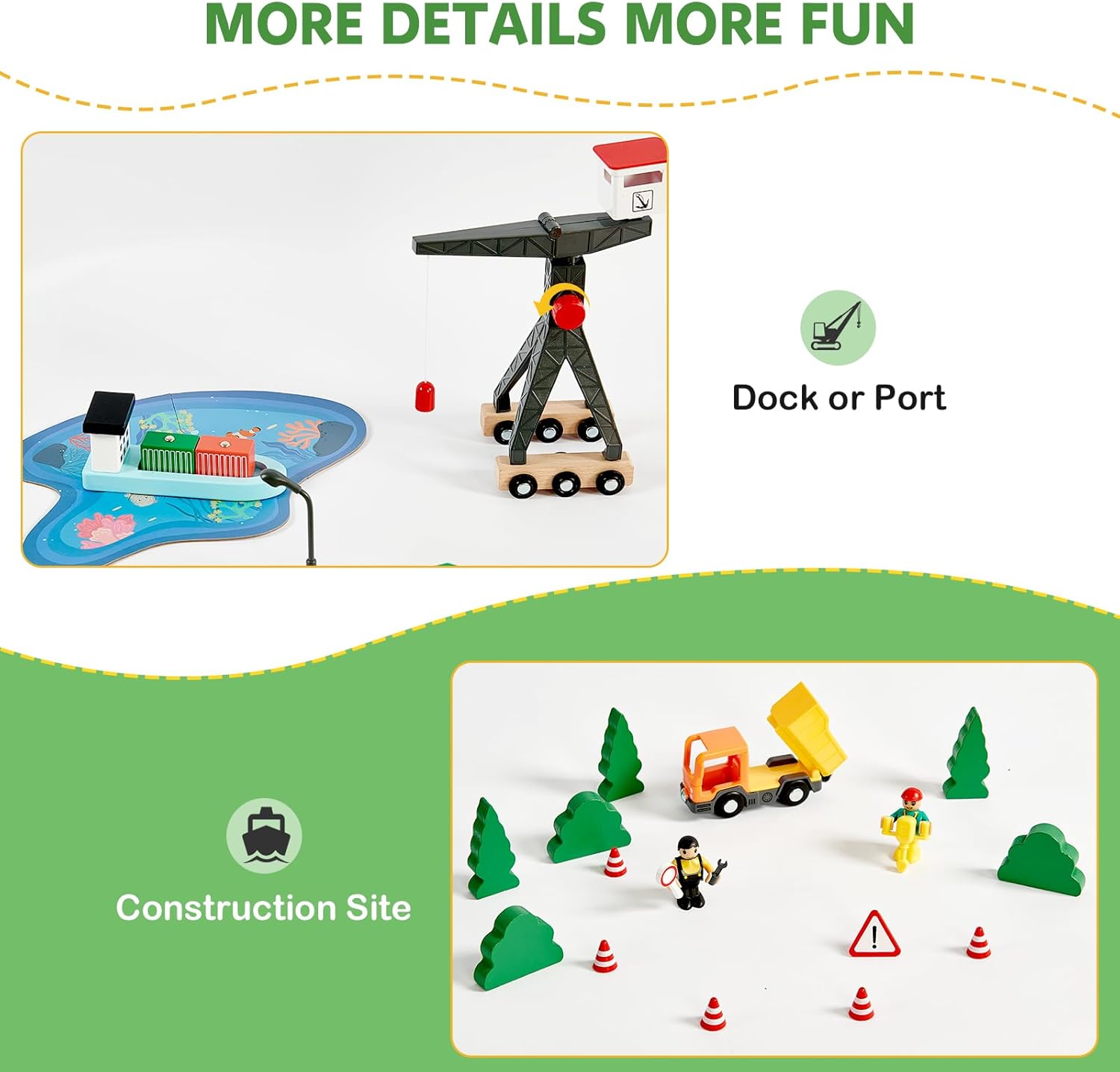 153pcs Wooden Train Set, Toy Train for Boys  Girls, 6 Themed Scenarios Wooden Train Track for Toddlers amp; Kids, Ideal Christmas Birthday Gift Toy for Kids, Compatible with Major Brands · v4
