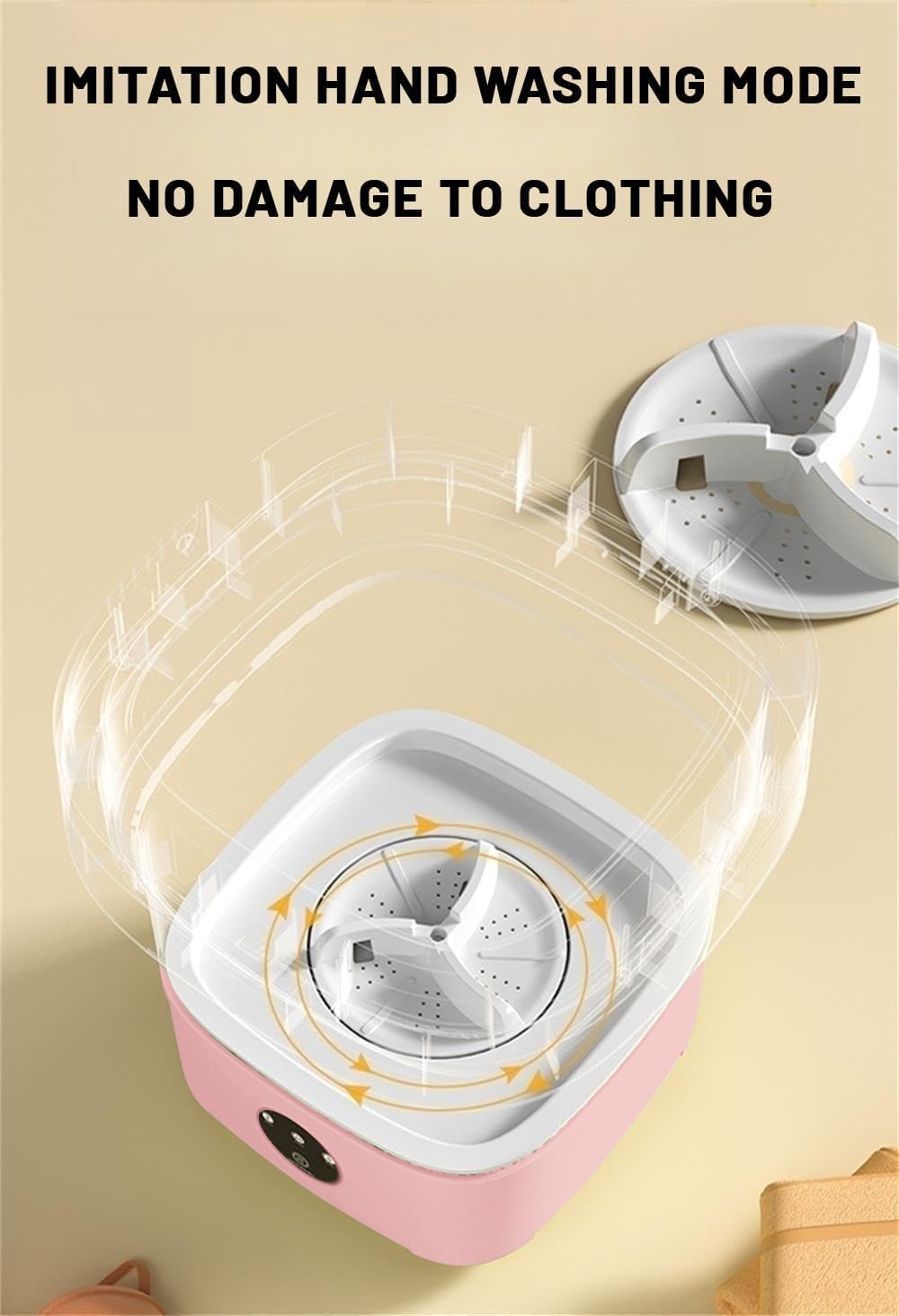 Portable washing machine,Mini Washer,11L upgraded large capacity foldable Washer.Deep cleaning of underwear, baby clothes and other small clothes.Suitable for apartments, dormitories, hotels. (Pink) · v5
