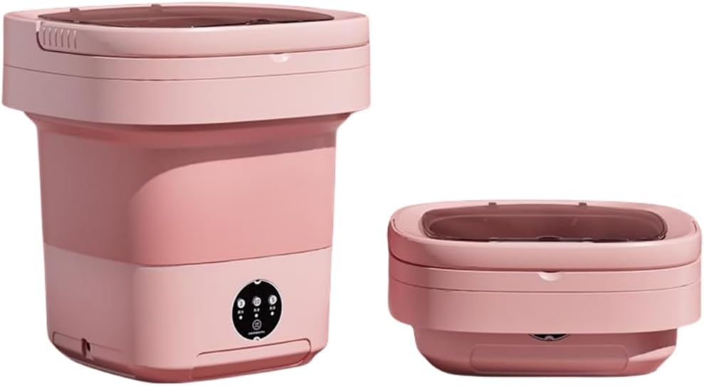 Portable washing machine,Mini Washer,11L upgraded large capacity foldable Washer.Deep cleaning of underwear, baby clothes and other small clothes.Suitable for apartments, dormitories, hotels. (Pink) · v5