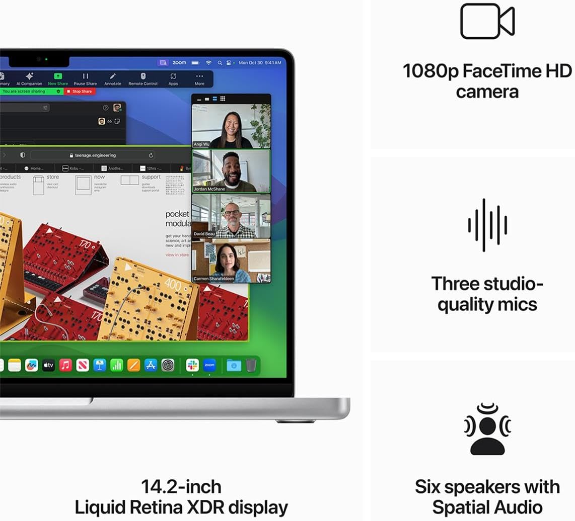 MacBook Pro Apple 14: chip Apple M3 Pro con CPU a 12 core e GPU 18 core, SSD da 1 TB - Nero siderale (argento, SSD da 512 GB)