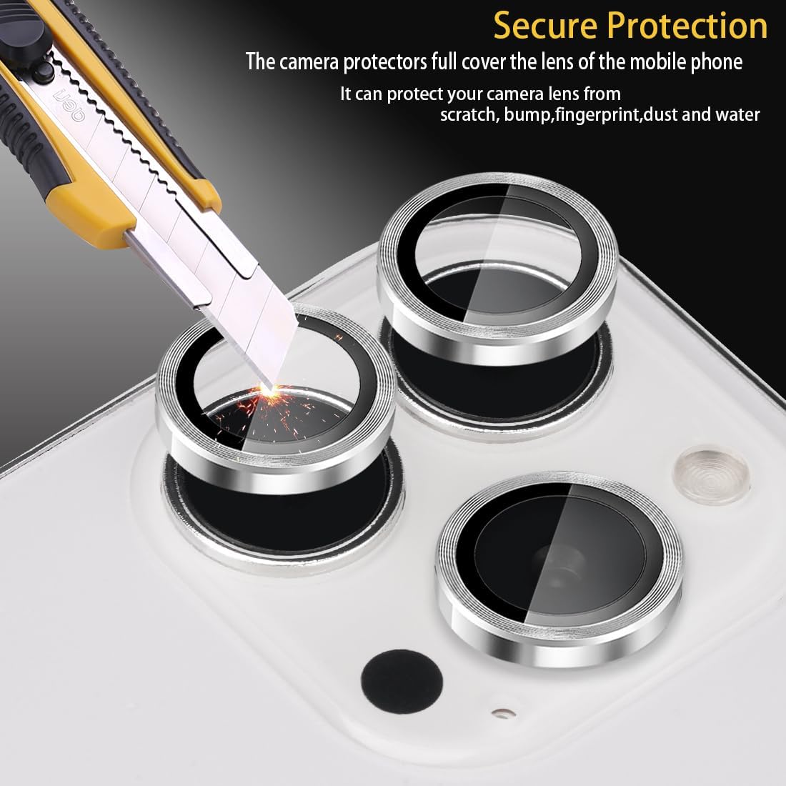 Kameraobjektivschutz für iPhone 16 Pro, iPhone 16 Pro Max, Objektivschutz aus gehärtetem Glas, ringförmige Kameraabdeckung aus Aluminiumlegierung, geeignet für iPhone 16 Pro/16 Pro Max (Silber)