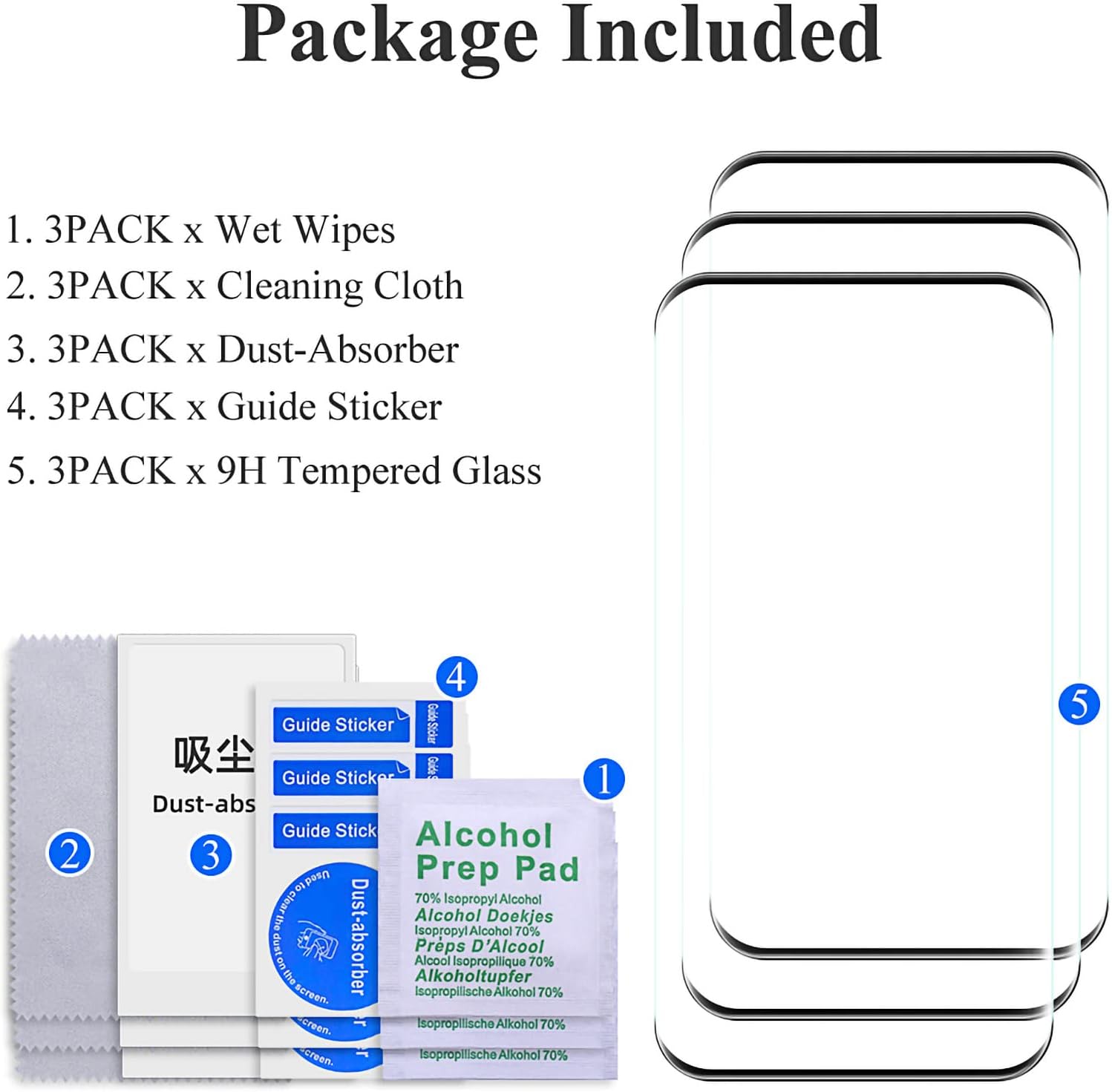 3 Pack Screen Protector for Honor Magic6 Lite 5G HD Tempered Glass Protective Film 9H Hardness Case Friendly Easy Installation Anti Scratch Bubble Free