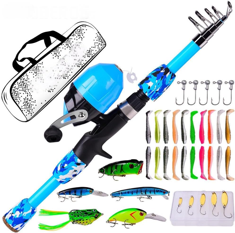 1.5M Beginner Fishing Pole, Portable Telescopic Fishing Poles for Boys and Girls, Fishing Rod and Reel Combo Kit with Tackle Box, Best Fishing Pole for Youth · v4