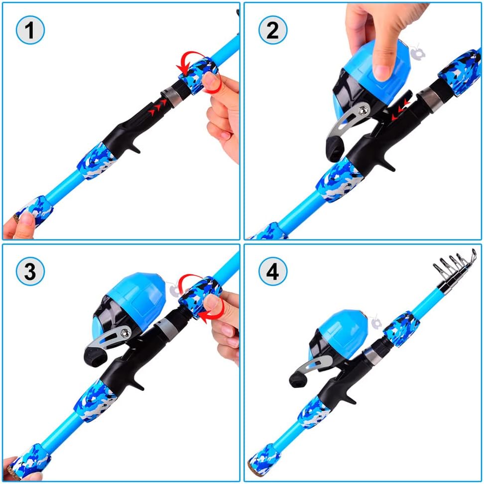 1.5M Beginner Fishing Pole, Portable Telescopic Fishing Poles for Boys and Girls, Fishing Rod and Reel Combo Kit with Tackle Box, Best Fishing Pole for Youth · v4