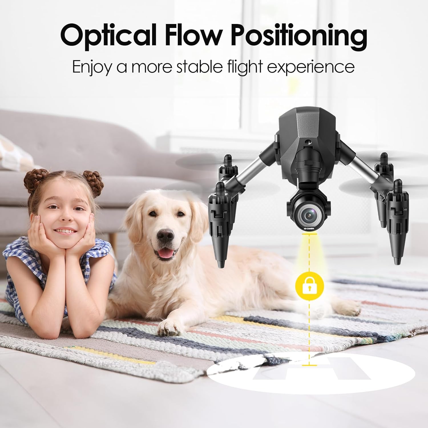 Drone with Camera for Kids 1080P, Wefone Mini Drone for Beginners Adults Small RC Dron HD FPV Quadcopter with Optical Flow Positioning, 3 Batteries, 3D Flip, One Key Start, Toy Gifts for Boys Girls · v4