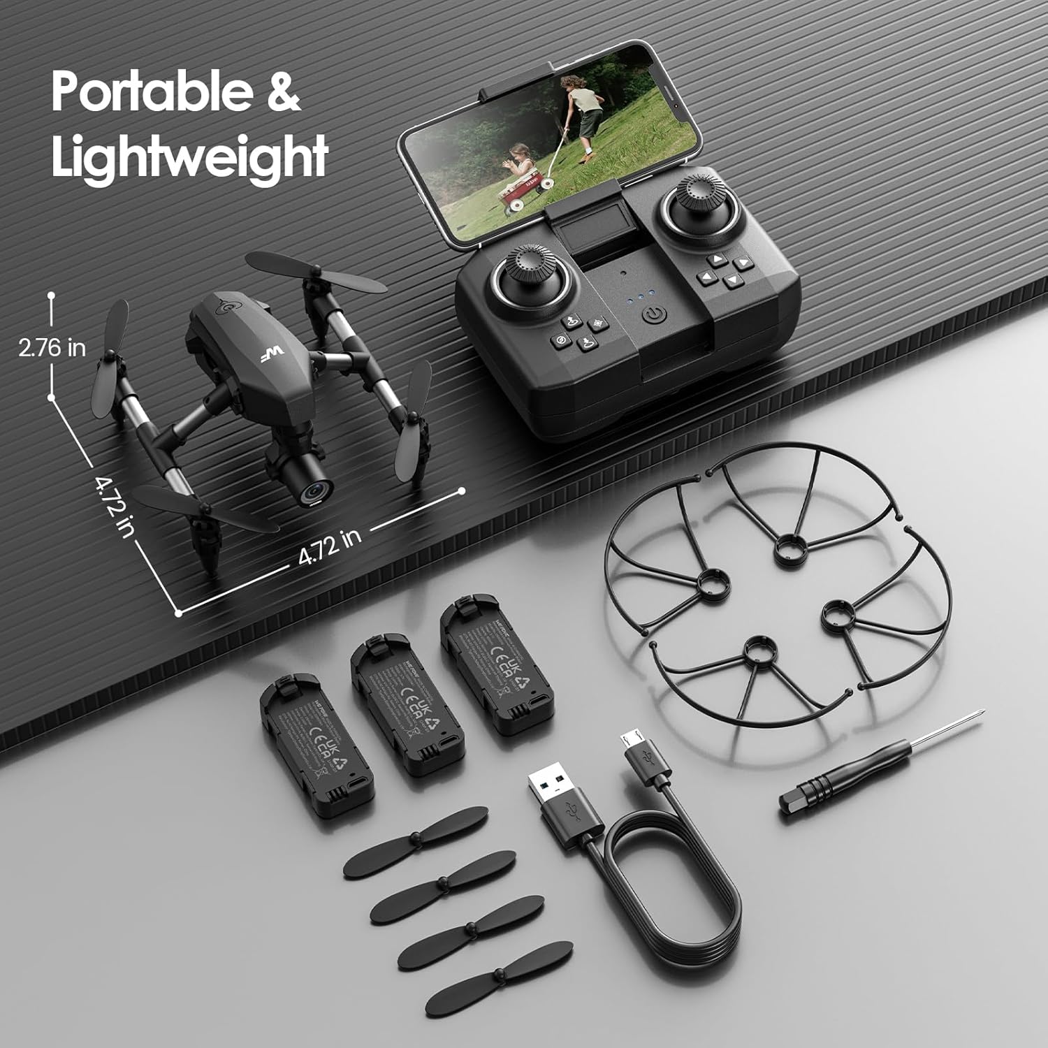 Drone with Camera for Kids 1080P, Wefone Mini Drone for Beginners Adults Small RC Dron HD FPV Quadcopter with Optical Flow Positioning, 3 Batteries, 3D Flip, One Key Start, Toy Gifts for Boys Girls · v4