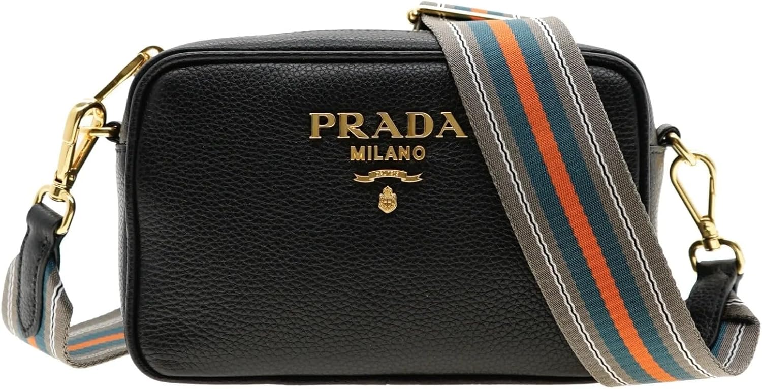 Borsa a tracolla in pelle Prada Milano nera 1BH096