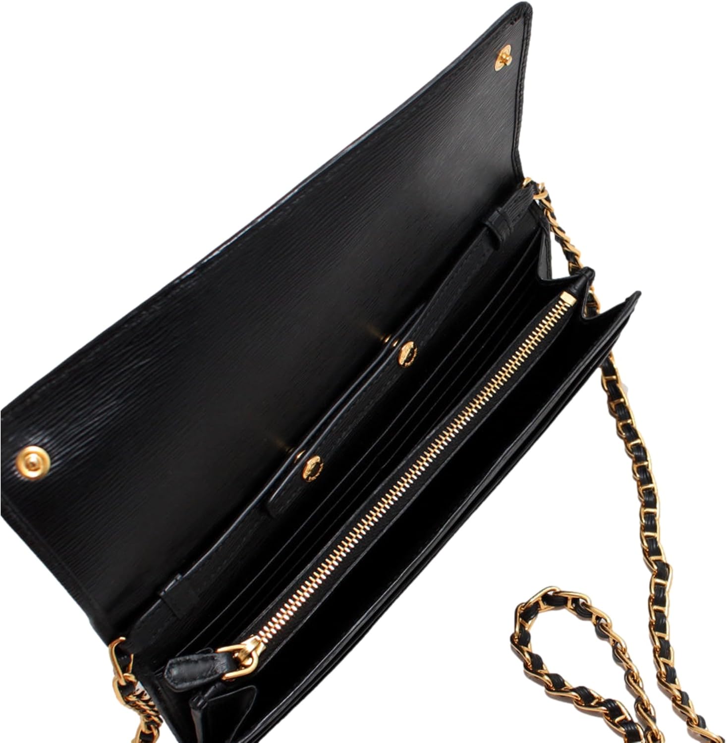 กระเป๋าสตางค์สะพายข้างหนัง Prada Womens Black Vitello Move 1MT290