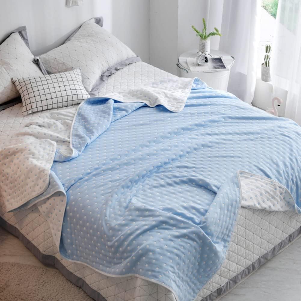 100% Cotton Blanket Super Soft Double Layer Checkered Travelling Blanket,Luxury Breathable Bed Sheet Warm Comfortable Blanket Two-Person Number All Seasons Easy to Clean-H 120x150cm