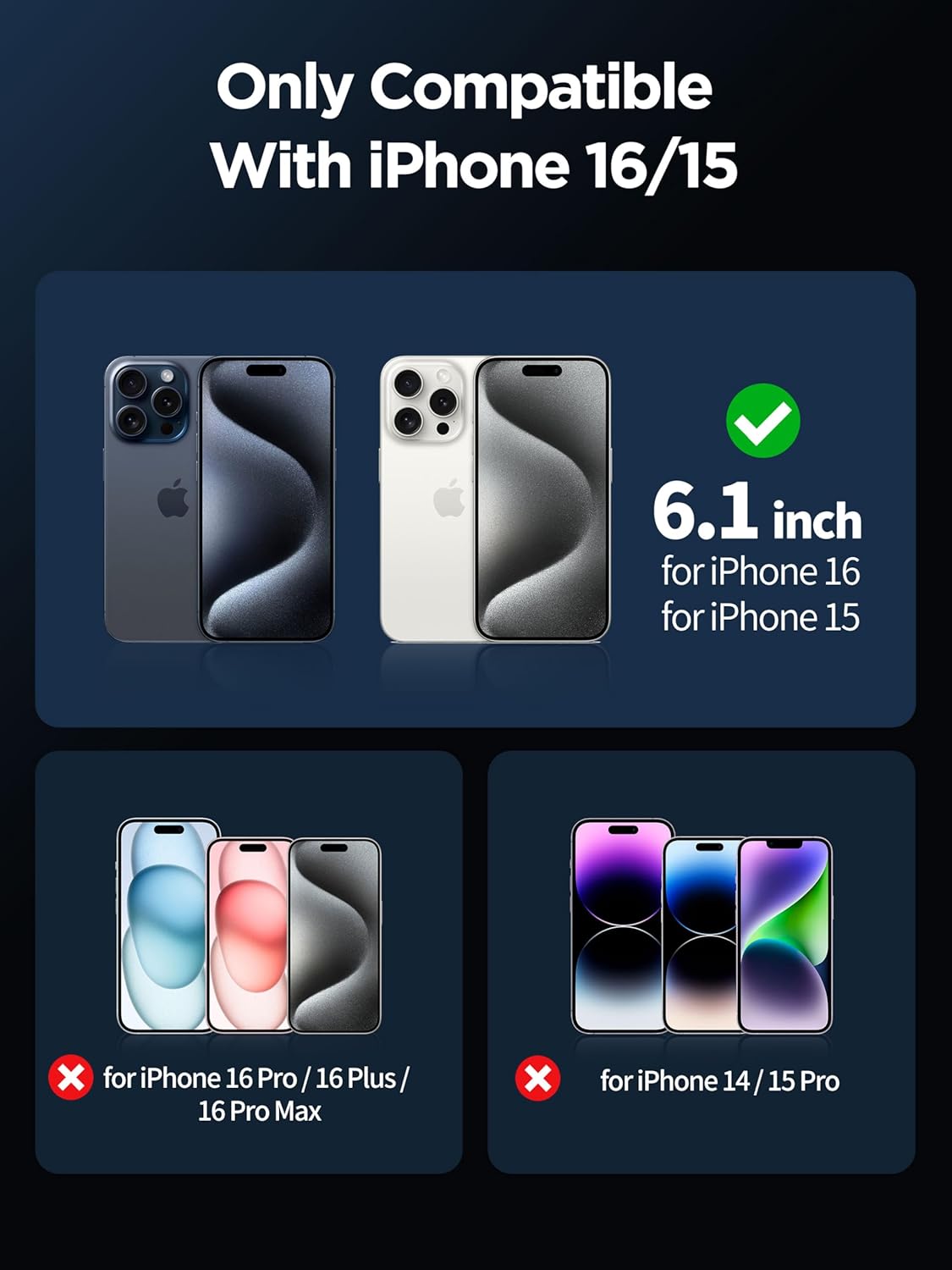 Compatible for iPhone 16 Matte Screen Protector 6.1 inch, Anti Glare Anti Fingerprint Screen Protector Tempered Glass Easy Installation