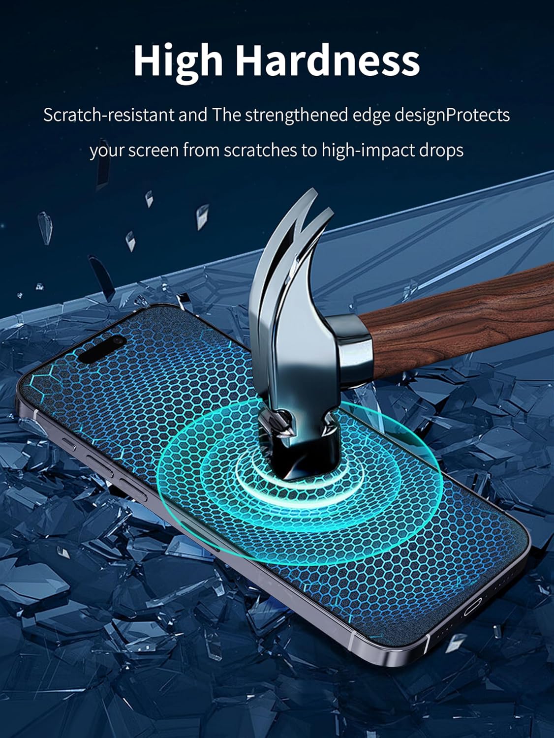 Compatible for iPhone 16 Matte Screen Protector 6.1 inch, Anti Glare Anti Fingerprint Screen Protector Tempered Glass Easy Installation