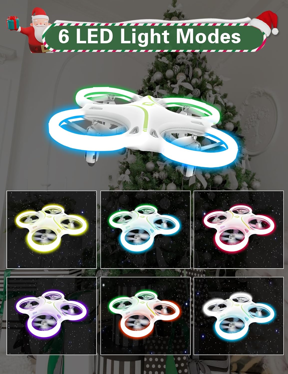 Drones for kids 8-12, Drone for Kid and Beginner, Drone with Led Light, Small Indoor Rc Drone with 360 Flip, 2 Batteries, One Key Take Off Landing, Kids Flying Toy Gift for Boy and Girl · v4
