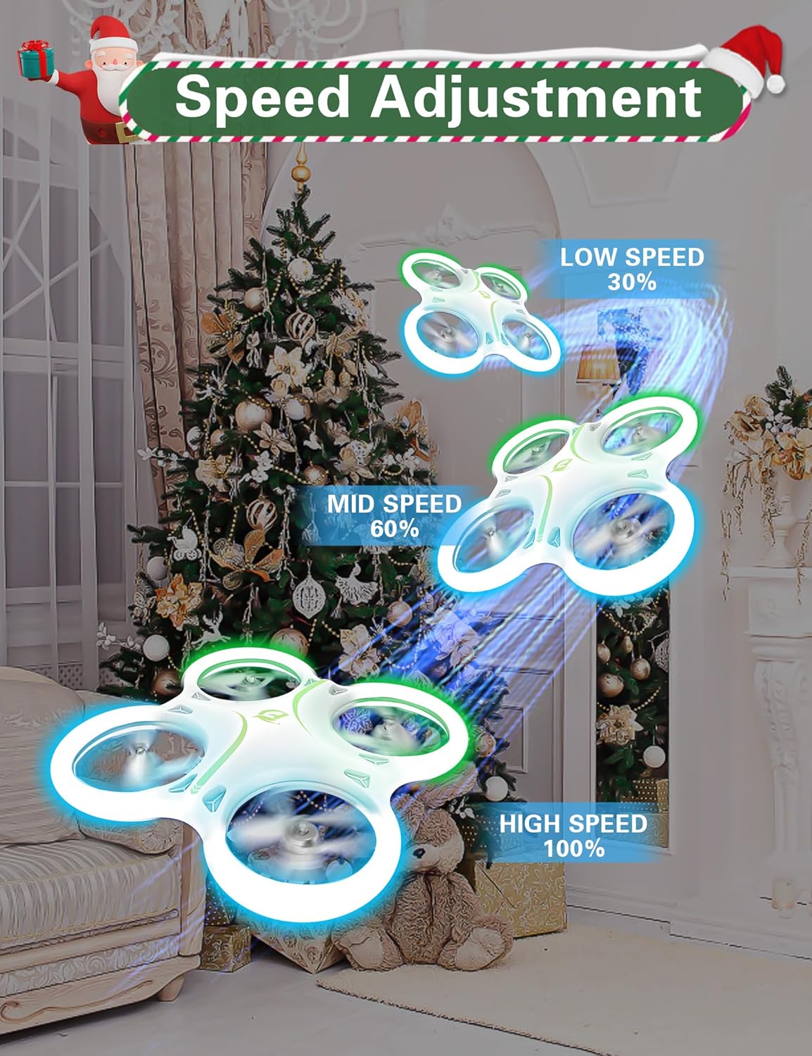 Drones for kids 8-12, Drone for Kid and Beginner, Drone with Led Light, Small Indoor Rc Drone with 360 Flip, 2 Batteries, One Key Take Off Landing, Kids Flying Toy Gift for Boy and Girl · v4