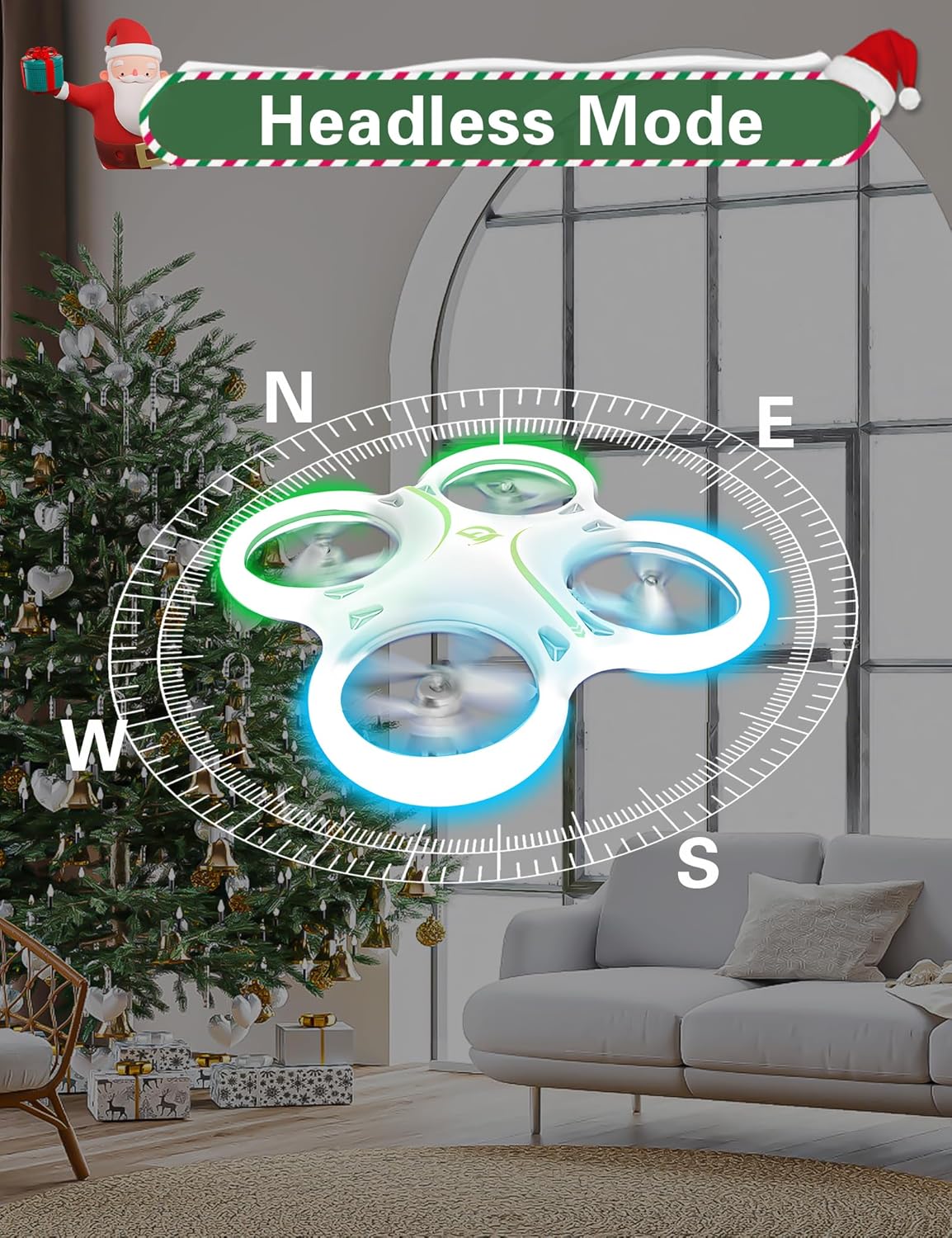 Drones for kids 8-12, Drone for Kid and Beginner, Drone with Led Light, Small Indoor Rc Drone with 360 Flip, 2 Batteries, One Key Take Off Landing, Kids Flying Toy Gift for Boy and Girl · v4