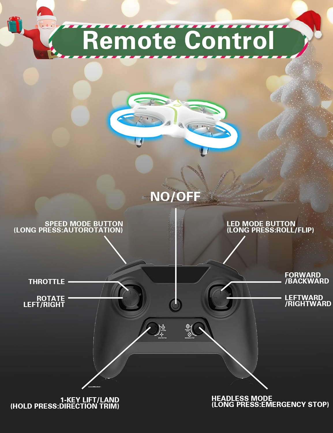 Drones for kids 8-12, Drone for Kid and Beginner, Drone with Led Light, Small Indoor Rc Drone with 360 Flip, 2 Batteries, One Key Take Off Landing, Kids Flying Toy Gift for Boy and Girl · v4