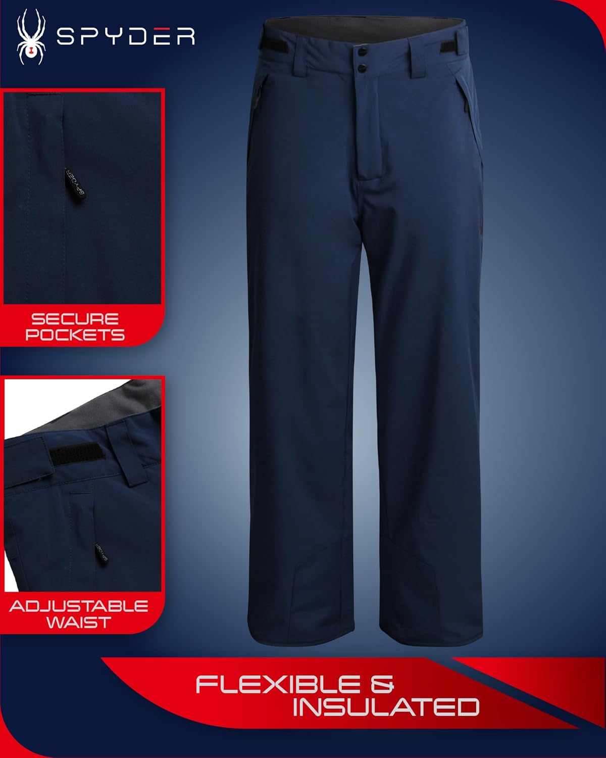 Spyder Mens Snow Pants - High-Performance Comfort Stretch Insulated Ski Pants - Cozy Winter Pants for Men (S-XXL) · v2