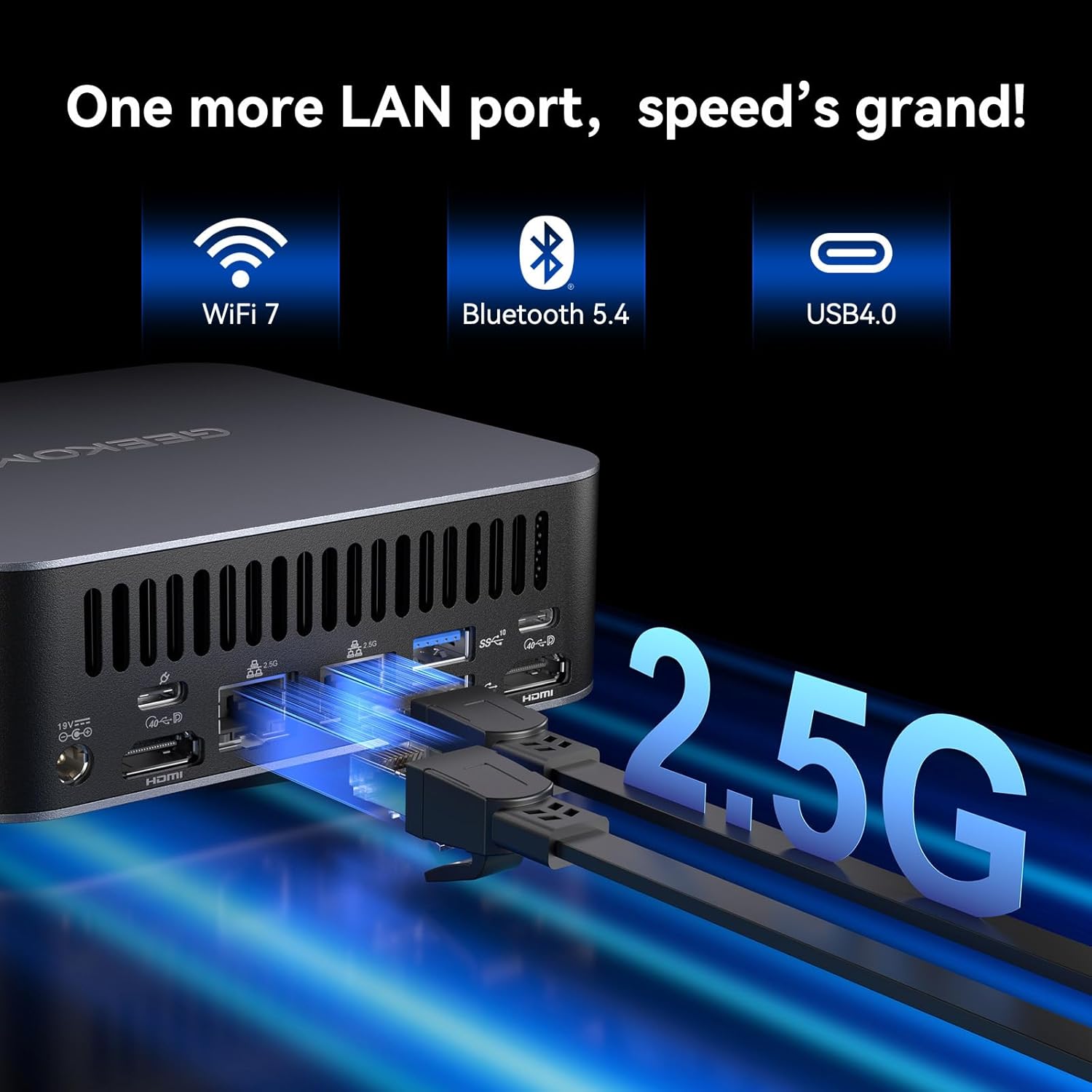 GEEKOM GT1 Mega AI Mini PC,14th Gen Intel Core Ultra U9-185H Processor (16C/22T,up to 5.1 GHz),32GB DDR5 2TB PCIe Gen4 SSD,Mini Desktop Computers Windows 11 Pro,WiFi 7/BT 5.4/Dual 2.5G LAN/USB4.0/8K · v7