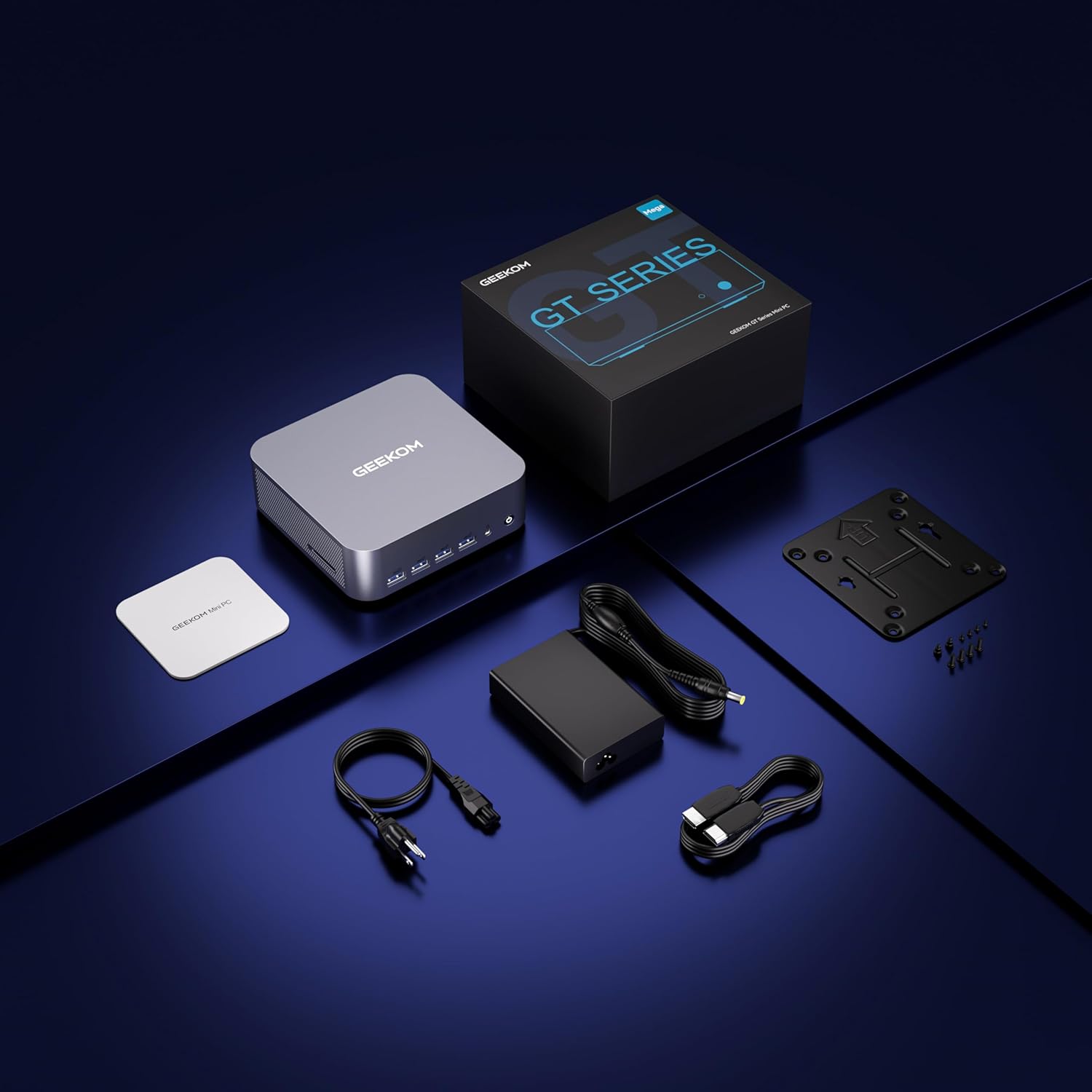 GEEKOM GT1 Mega AI Mini PC,14th Gen Intel Core Ultra U9-185H Processor (16C/22T,up to 5.1 GHz),32GB DDR5 2TB PCIe Gen4 SSD,Mini Desktop Computers Windows 11 Pro,WiFi 7/BT 5.4/Dual 2.5G LAN/USB4.0/8K · v7