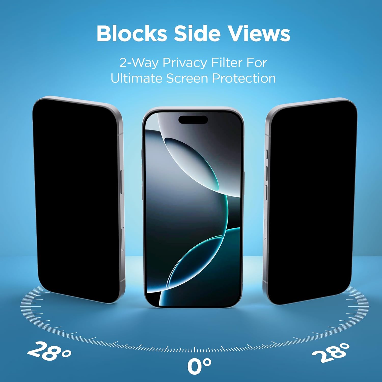 Lot de 2 films de protection d'écran en verre trempé BLACK DECKER pour iPhone (Privacy_iPhone 16 Pro Max)