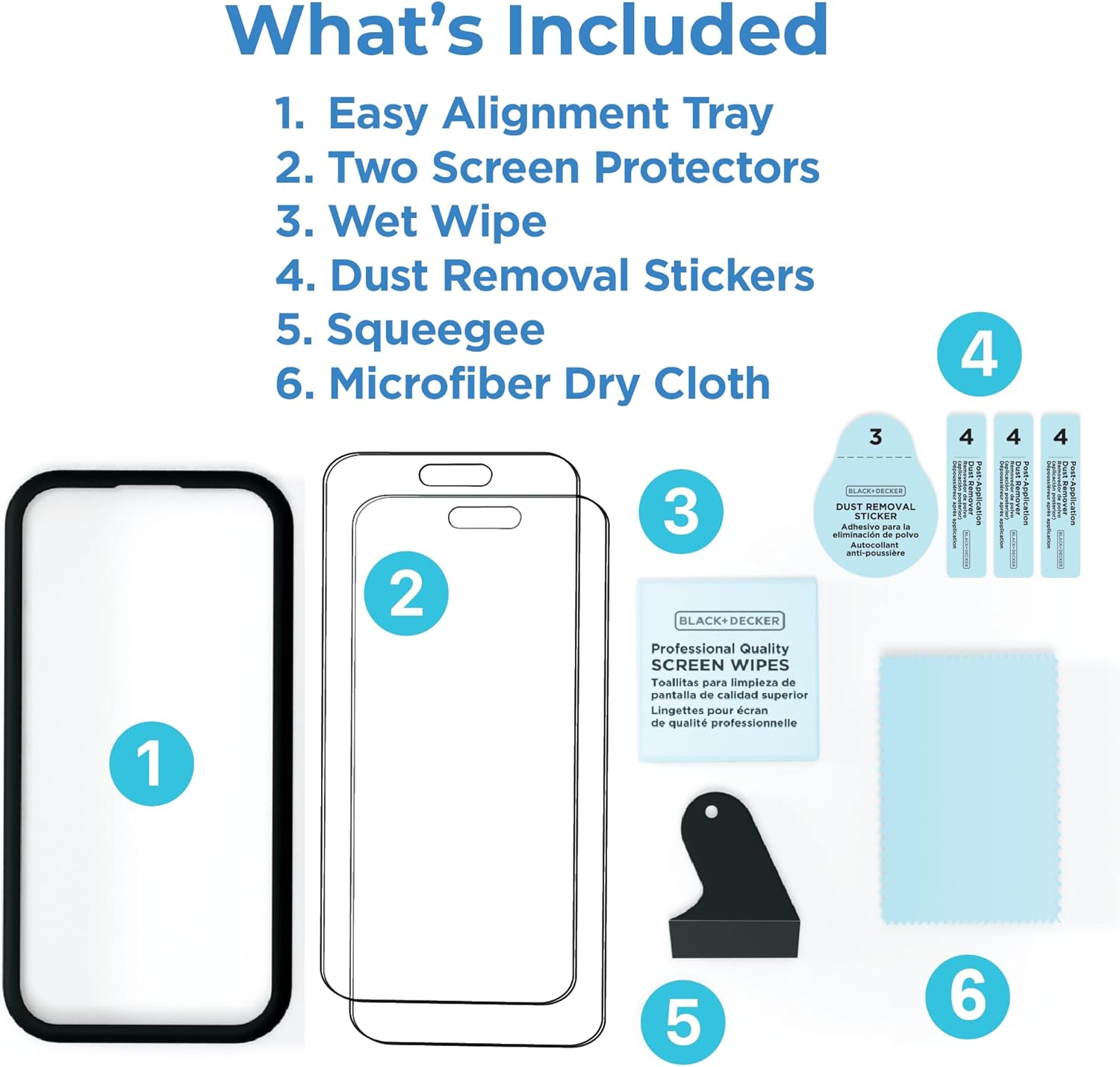 Lot de 2 films de protection d'écran en verre trempé BLACK DECKER pour iPhone (Privacy_iPhone 16 Pro Max)