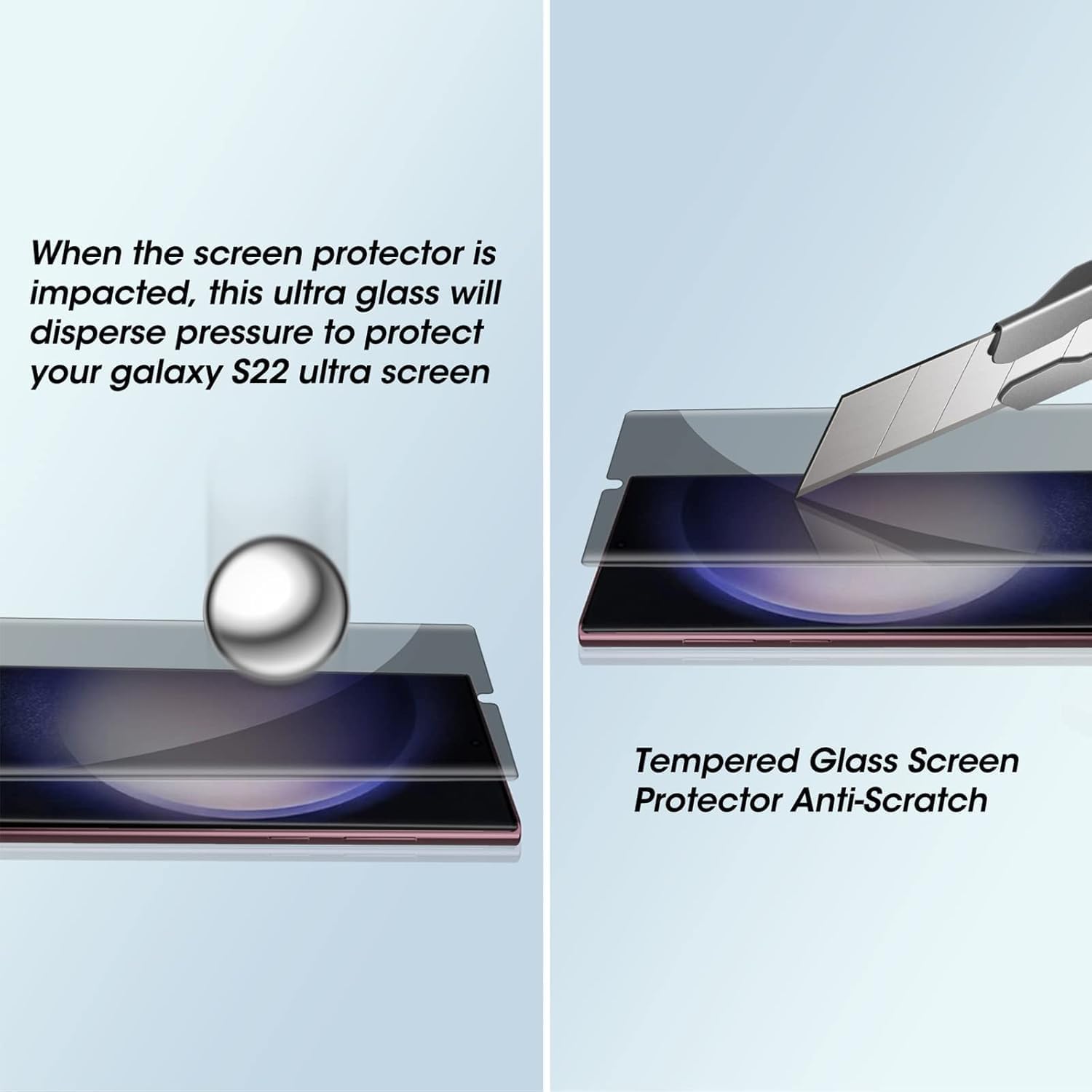 2 Pack Galaxy S23 Ultra Privacy Screen Protector 3D Curved Edge Tempered Glass 100% Fingerprint Unlocking,Scratch  Impact Protection HD