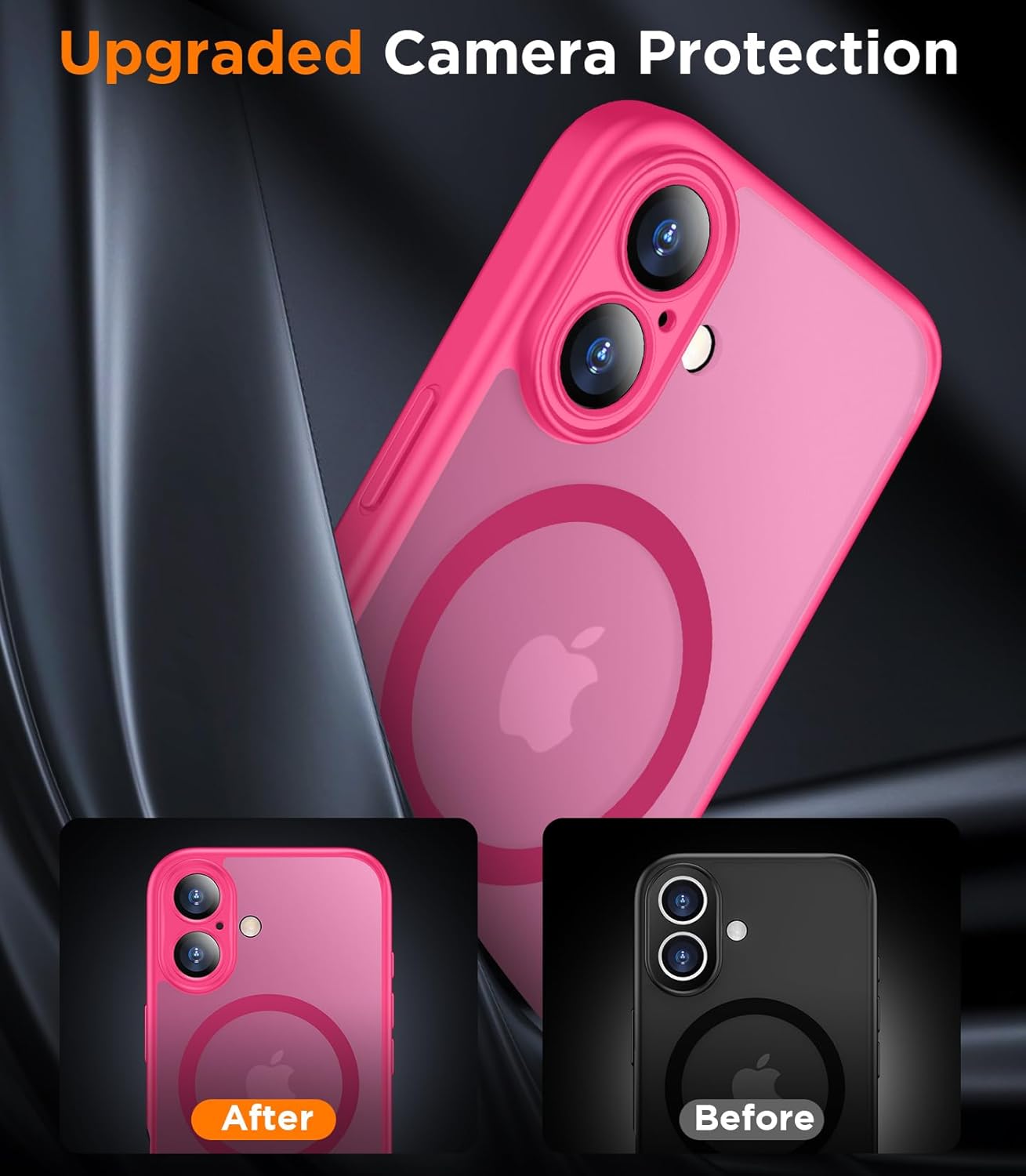 SPIDERCASE Designed for iPhone 16 Hülle, magnetisch, lichtdurchlässig [2 Displayschutzfolien aus gehärtetem Glas mit voller Abdeckung] [Umfassender Kameraschutz] Anti-Fingerabdruck, kratzfest, für iPhone 16 6,1 Zoll, Rosenrot