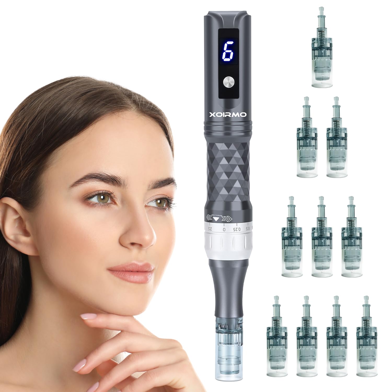 Kit di bellezza per uso domestico Microneedling Microneedle per viso, capelli e barba (0,25 mm)