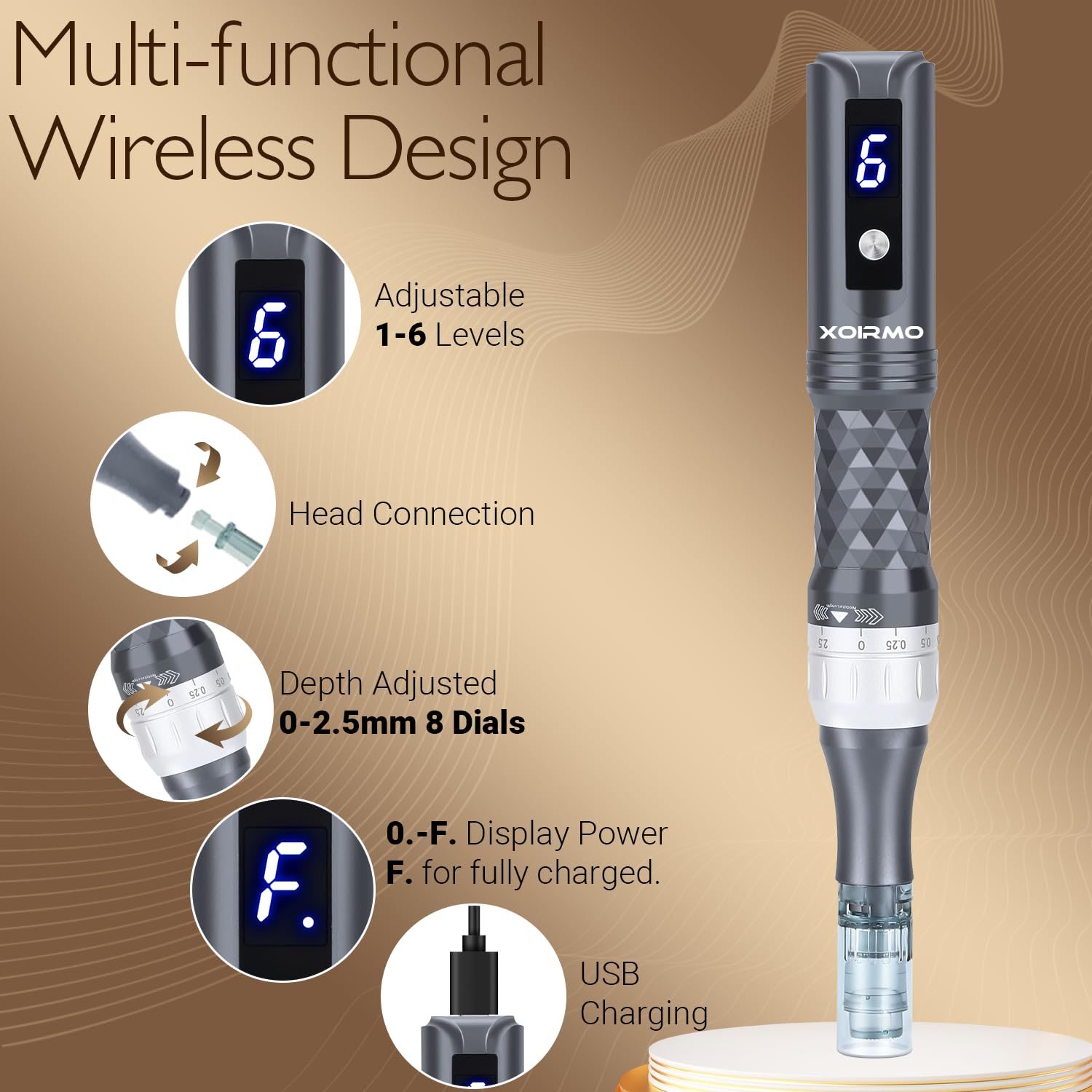 Home Use Microneedling Microneedle Skin Care Beauty Kit Tool for Face Hair Beard (0.25mm) · v3