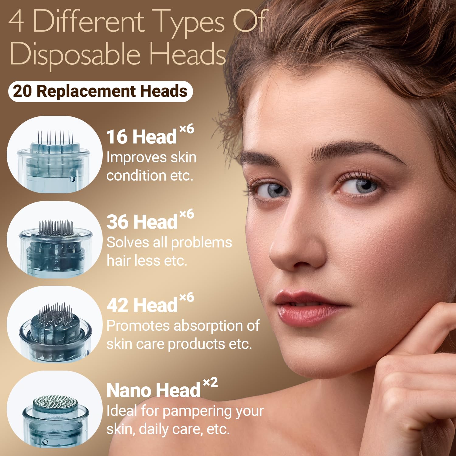 Home Use Microneedling Microneedle Skin Care Beauty Kit Tool for Face Hair Beard (0.25mm) · v3