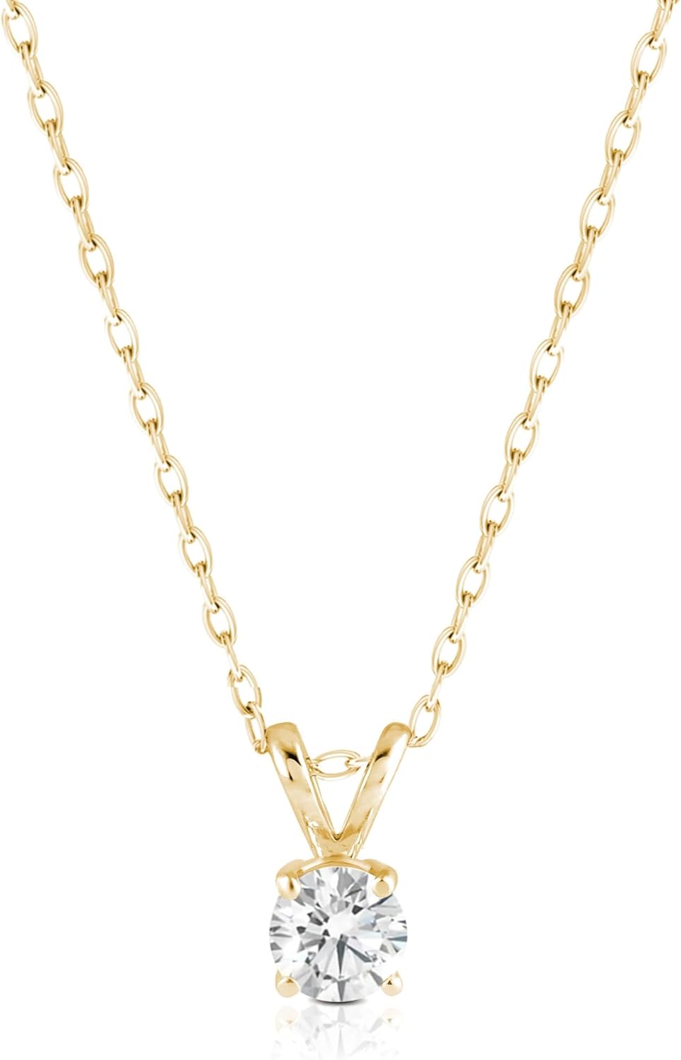 Amazon Essentials IGI Certified Solitaire Lab Grown Diamond Pendant Necklace in 14k Gold - 16 Chain with 2" Extender · v2