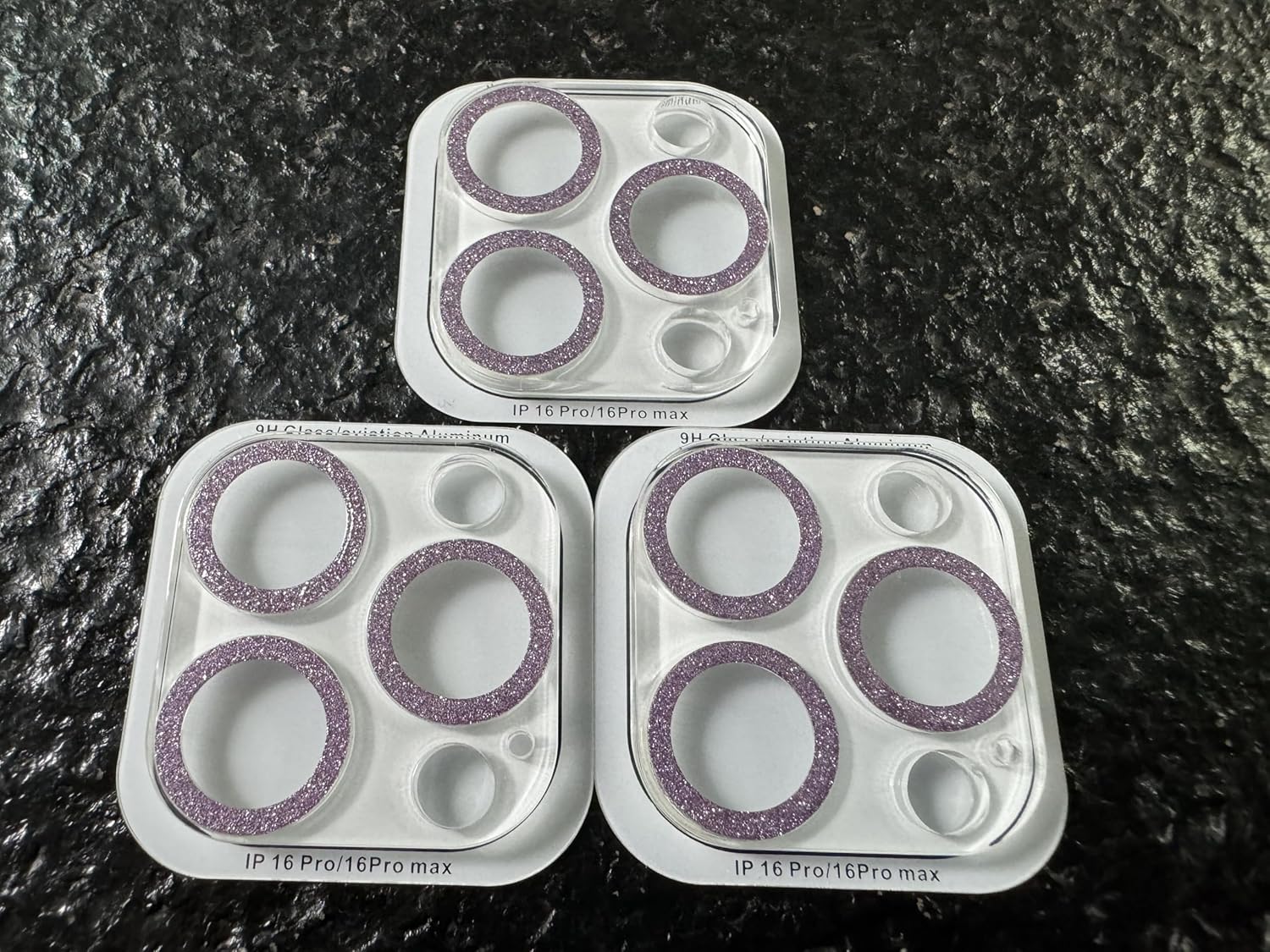 【Lot de 3 protecteurs d'objectif d'appareil photo pour iPhone 16 Pro 6,3 pouces et 16 Pro Max 6,9 pouces, verre trempé, Ultra HD, dureté 9H, anti-rayures, compatible avec les coques [Aucun effet sur les photos de nuit]