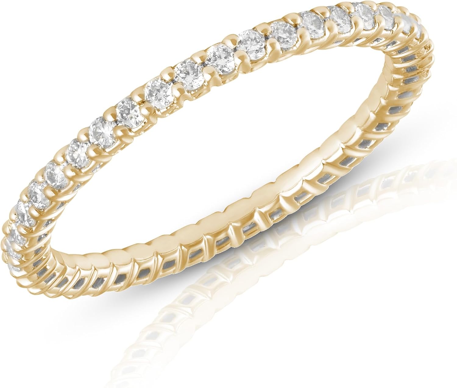 Amazon Essentials IGI Certified Lab Grown Diamond Eternity Band in Solid 14k Gold (VS1-VS2 Clarity, G-H Color) - Eternity Ring - Stackable Rings for Women · v2
