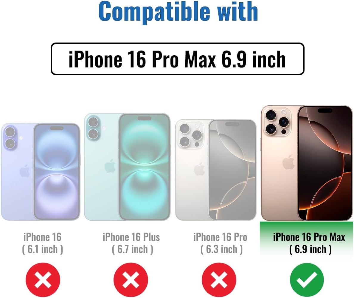 4 Pack Tempered Glass Privacy Screen Protector for iPhone 16 Pro Max [6.9 inch], Sensor Protection, Dynamic Island Compatible, 9H Tempered Glass Film, Anti-Scratch, Case Friendly, Easy Installation, Bubble Free, Case Friendly