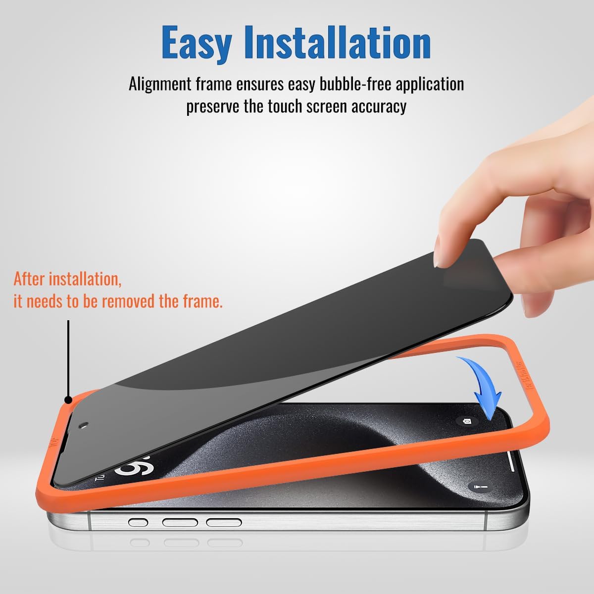 4 Pack Tempered Glass Privacy Screen Protector for iPhone 16 Pro Max [6.9 inch], Sensor Protection, Dynamic Island Compatible, 9H Tempered Glass Film, Anti-Scratch, Case Friendly, Easy Installation, Bubble Free, Case Friendly