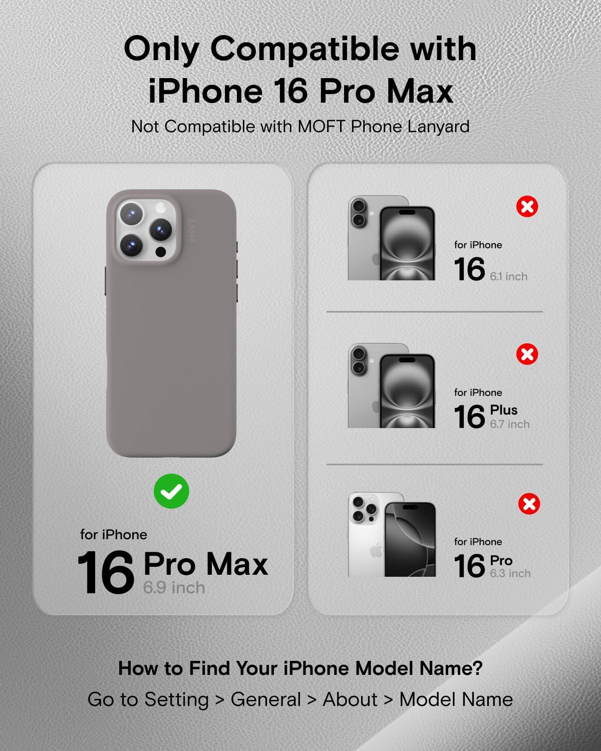 MOFT Snap Case MOVAS™ for iPhone 16 Pro Max Case, Compatible with MagSafe, Magnetic Premium Vegan Leather Phone Case with Smooth Feeling, Enduring Color Minimalist 6.9 inch Protective Case, Taupe