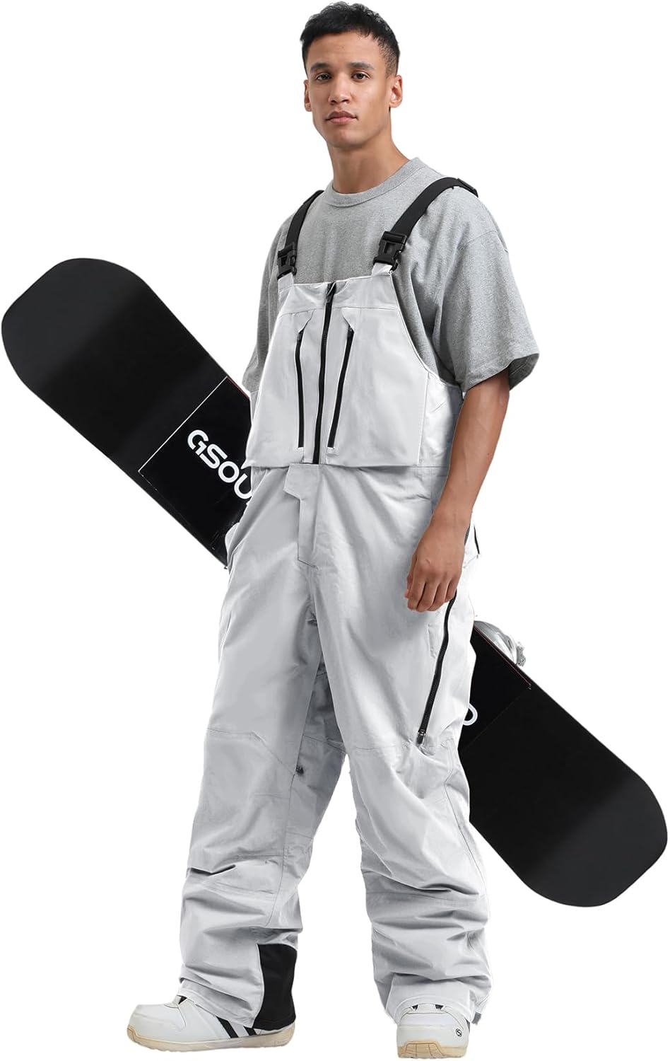 GSOU SNOW Mens Ski Bibs Women Snowboard Pants Bib Snow Insulated Overalls Waterproof Windproof Winter Warm Sport · v3