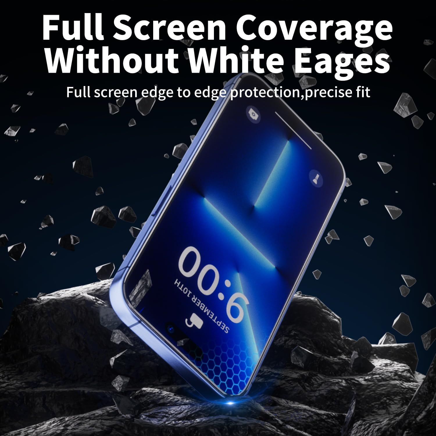 Protecteur d'écran 3D HD pour iPhone 16, protecteur 3D HD en verre trempé, couverture complète de l'écran, installation facile, compatible avec les coques (6,1 pouces)
