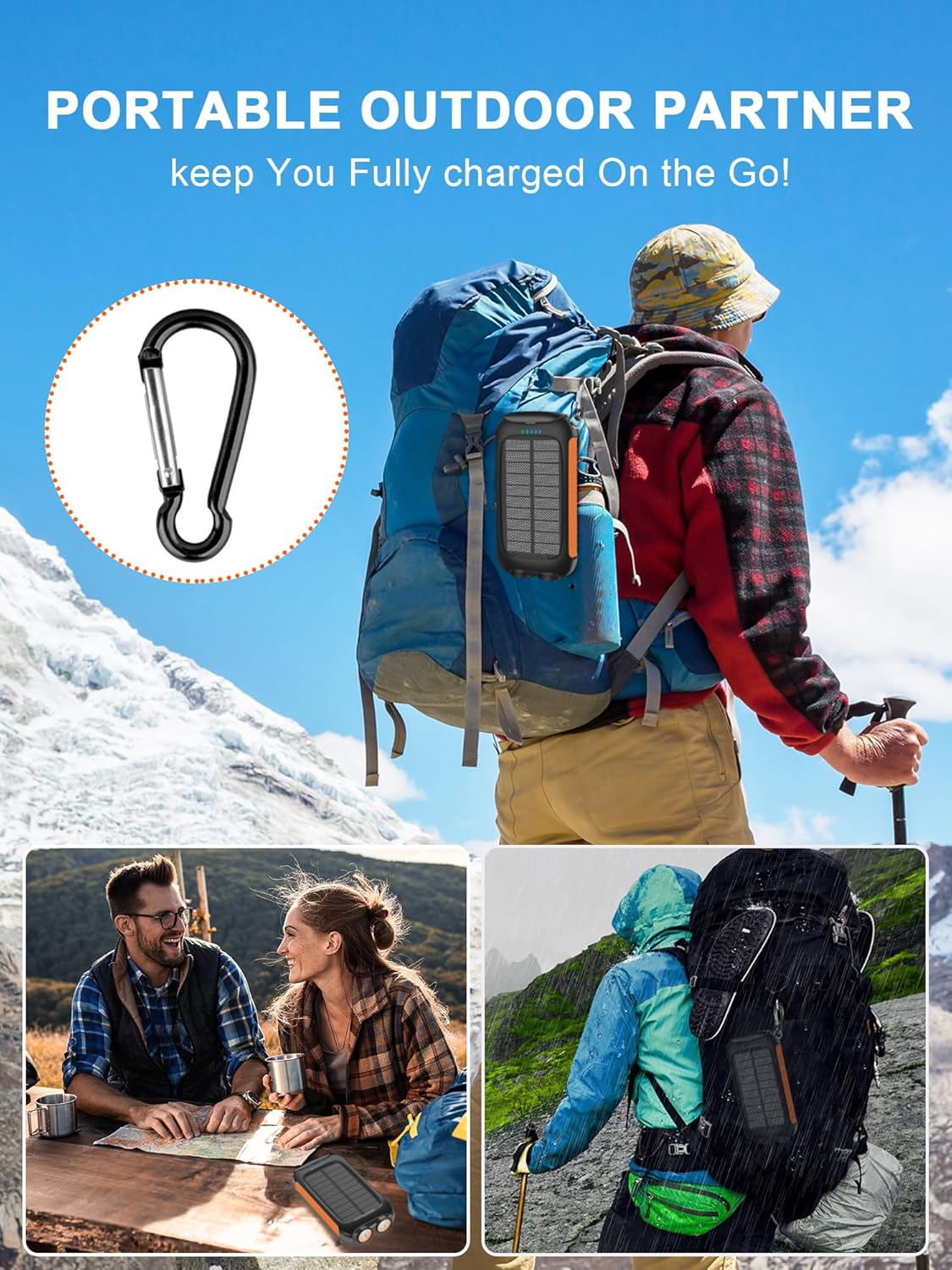2 Pack Solar Power Bank 49800mAh   Portable Solar Charger 38800mAh with USB-C Port/LED Flashlight for Camping Travel Outdoor Activities · v6