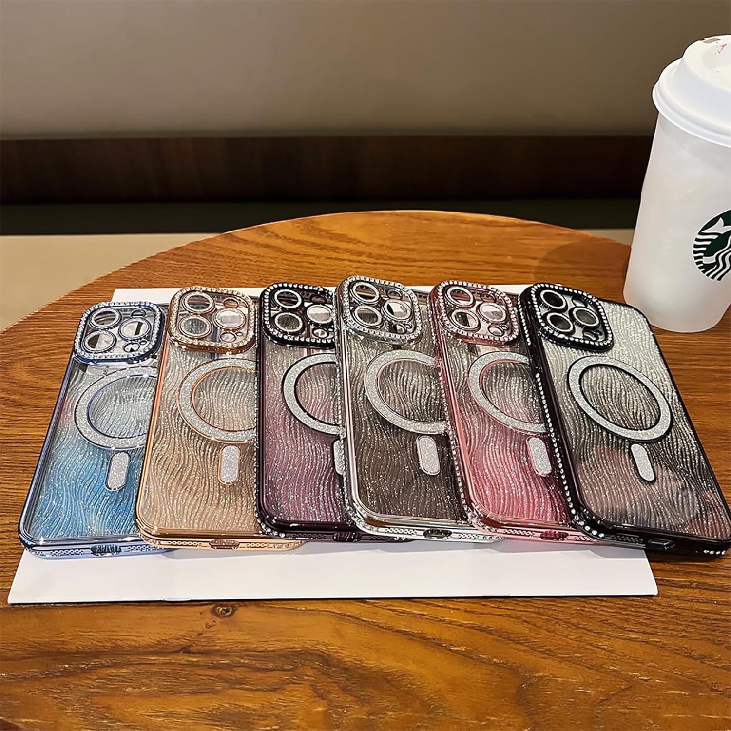 for iPhone 15 Pro Max Case,Luxury Plating Glitter Bling Sparkly Diamond Rhinestone Cover with Camera Protector and Magsafe for Women Girl Silicone Shockproof Case for iPhone 15 Pro Max -Silvery · v2