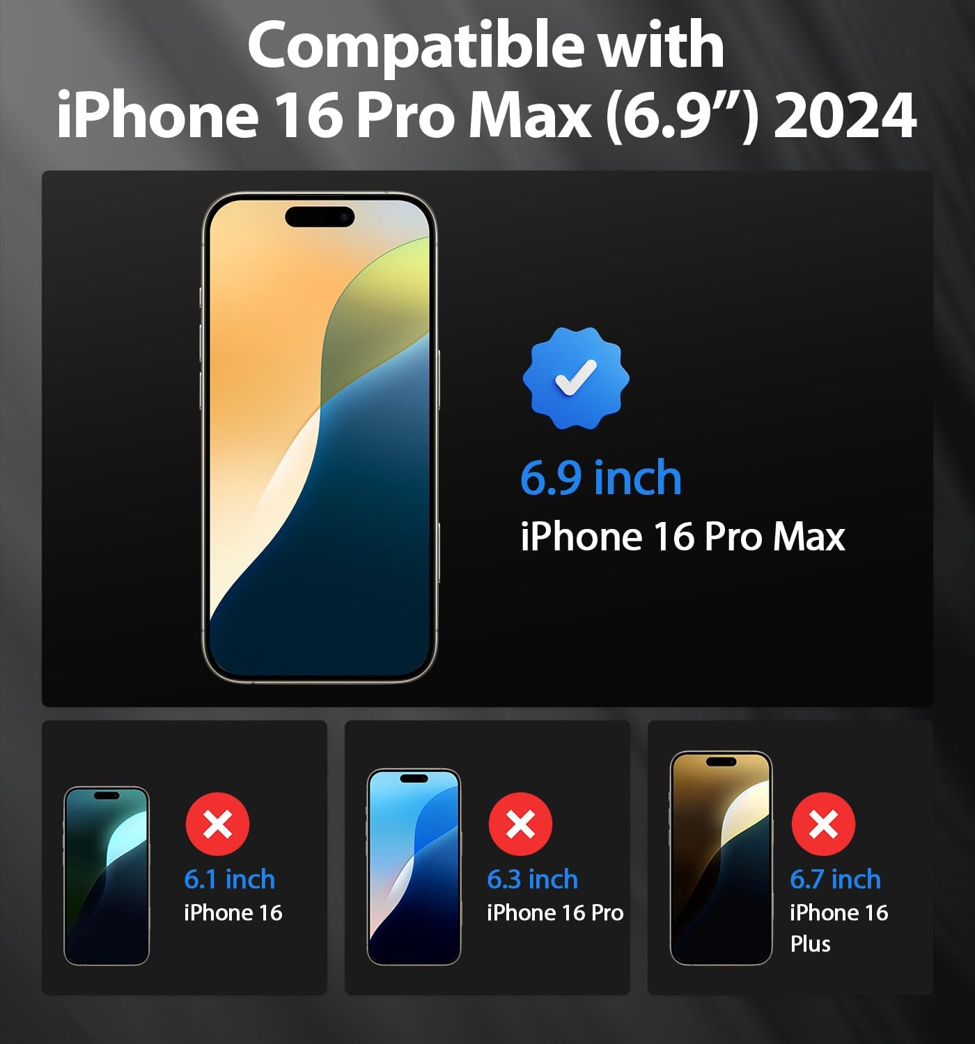 TECHO Privacy Displayschutz für iPhone 16 Pro Max, Hartglasfolie, vollständige Abdeckung von Rand zu Rand, Anti-Spy Private, Härtegrad 9H, 2er-Pack, 6,9 Zoll