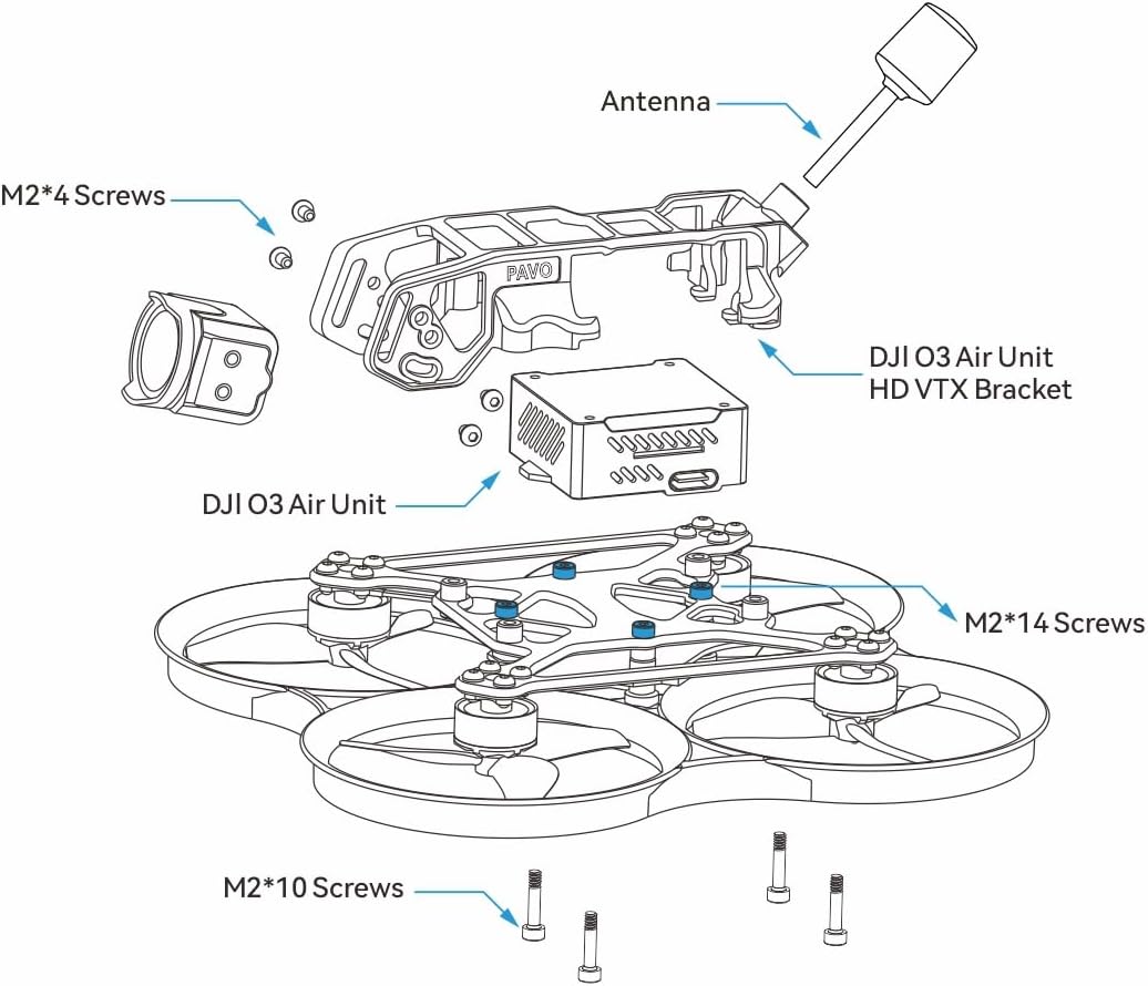 BETAFPV Pavo20 Pro Whoop Drone Quad Cinewhoop da 2,2 pollici con staffa digitale HD, motore 1104 7200KV, F4 2-3S 20A FC, striscia LED COB compatibile per DJI O3/Caddx Vista/Runcam Link per riprese FPV Freestyle