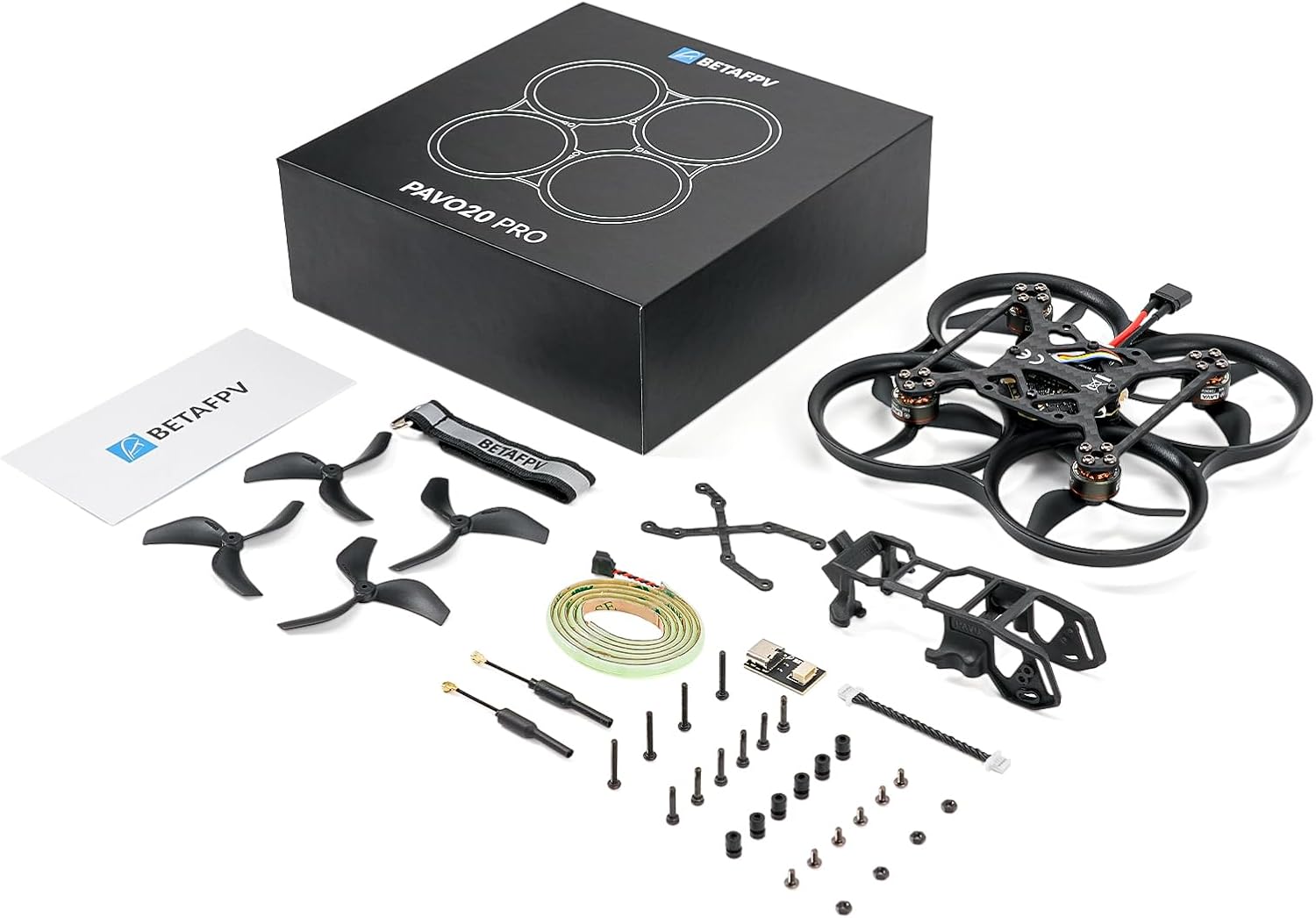 BETAFPV Pavo20 Pro Whoop Drone Quad Cinewhoop da 2,2 pollici con staffa digitale HD, motore 1104 7200KV, F4 2-3S 20A FC, striscia LED COB compatibile per DJI O3/Caddx Vista/Runcam Link per riprese FPV Freestyle