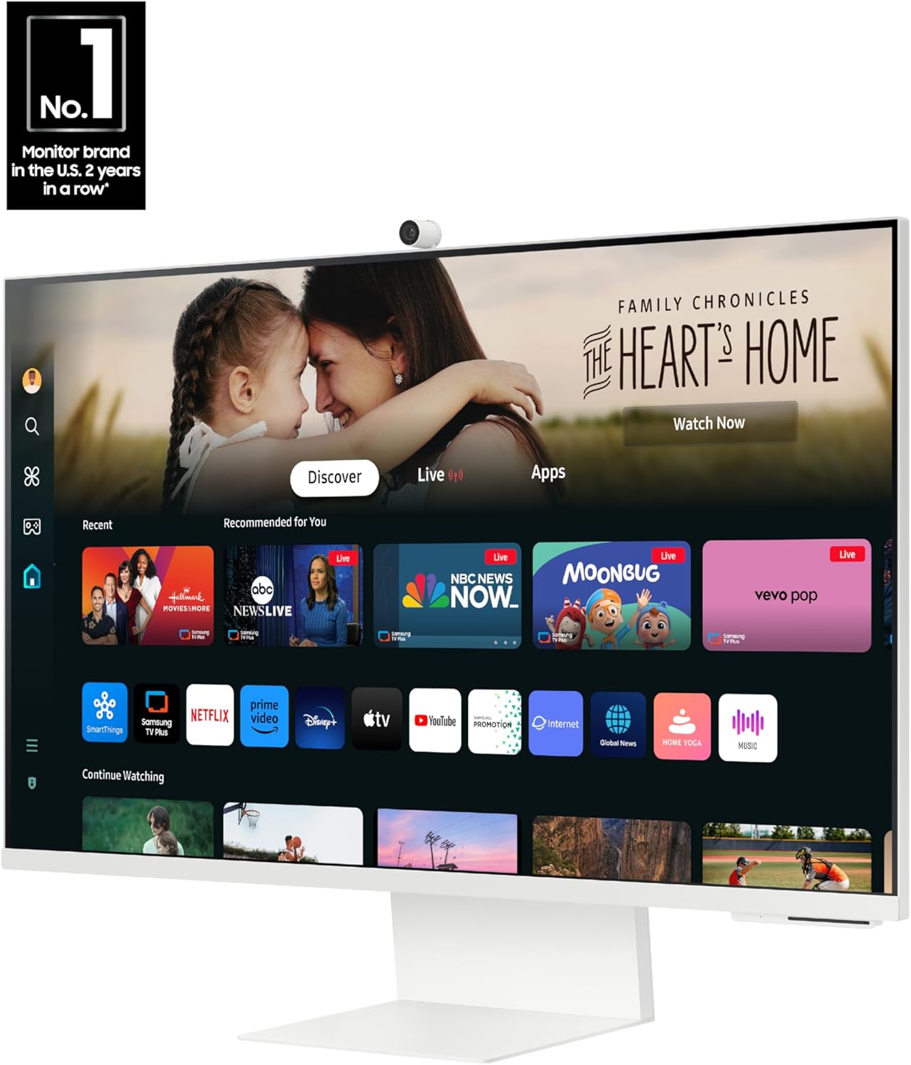 SAMSUNG 32-Inch M8 (M80D) Series 4K UHD Smart Monitor with Streaming TV, Speakers, HDR10 , AI Upscaling, USB-C, Ergonomic Stand, SlimFit Camera, Gaming Hub, LS32DM801UNXZA, 2024 (Renewed) · v12