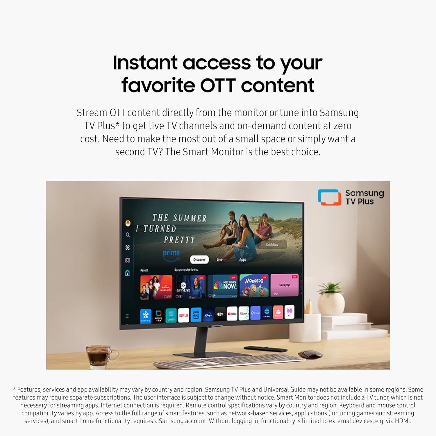 SAMSUNG 32-Inch M8 (M80D) Series 4K UHD Smart Monitor with Streaming TV, Speakers, HDR10 , AI Upscaling, USB-C, Ergonomic Stand, SlimFit Camera, Gaming Hub, LS32DM801UNXZA, 2024 (Renewed) · v12