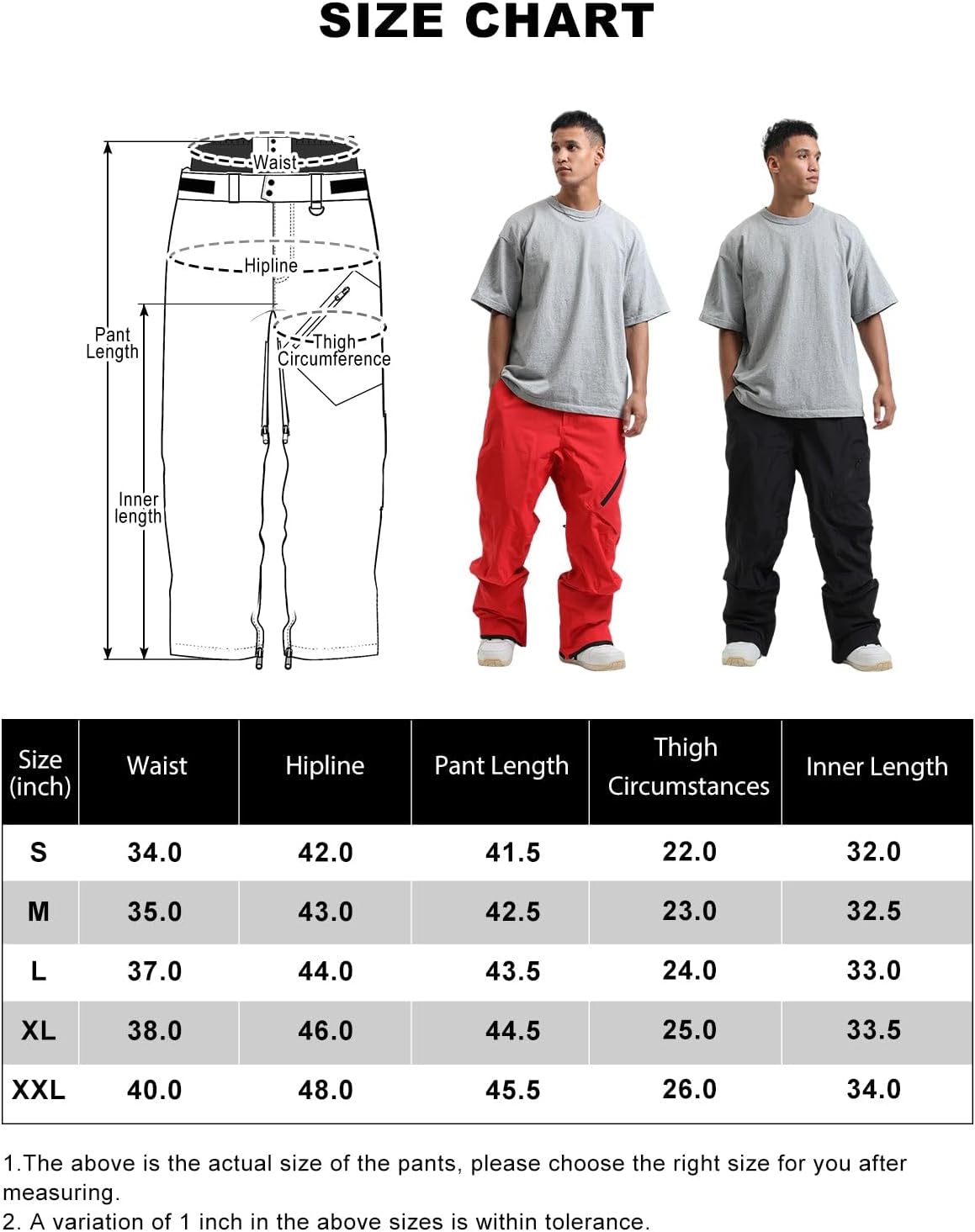 GSOU SNOW Mens Ski Pants Women Snowboard Pant Waterproof Windproof Warm Insulated Outdoor Snow Winter Sports · v3